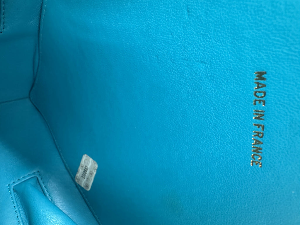 Chanel 1995 Vintage Barbie Blue & Black Heart Vanity Bag