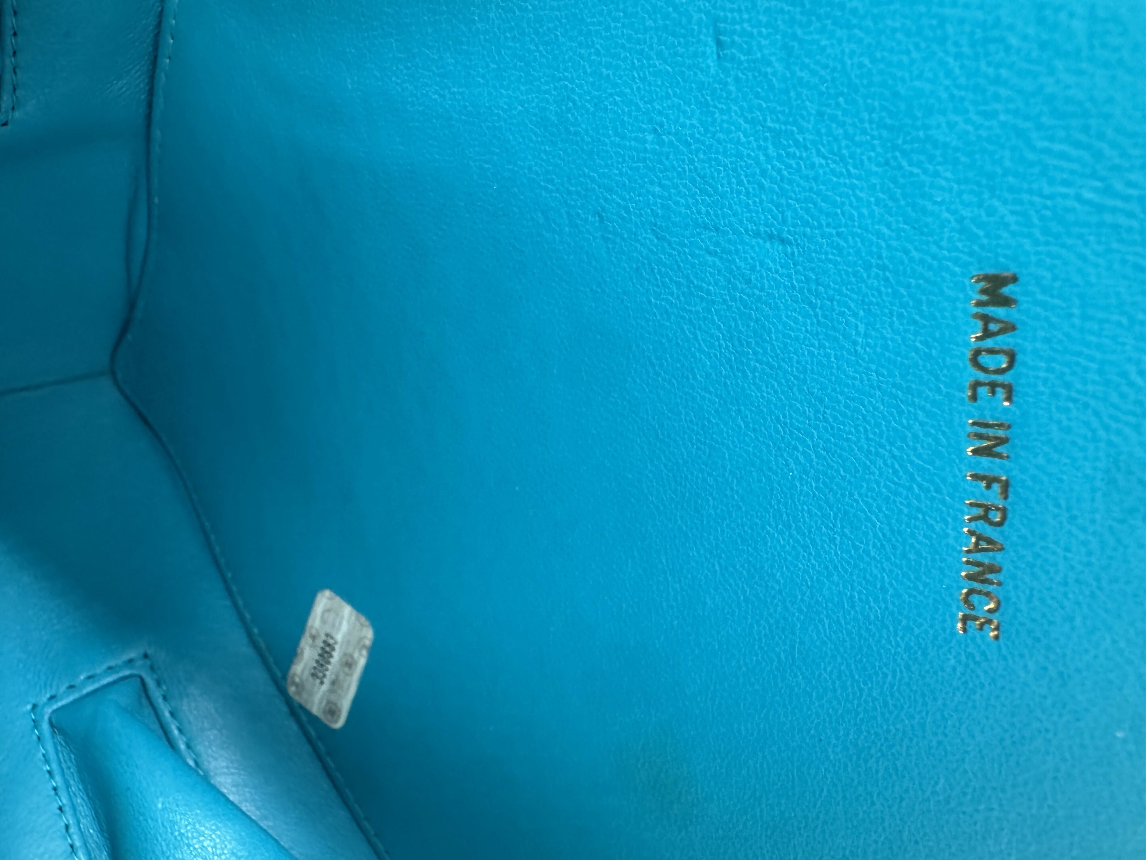 Chanel 1995 Vintage Barbie Blue & Black Heart Vanity Bag