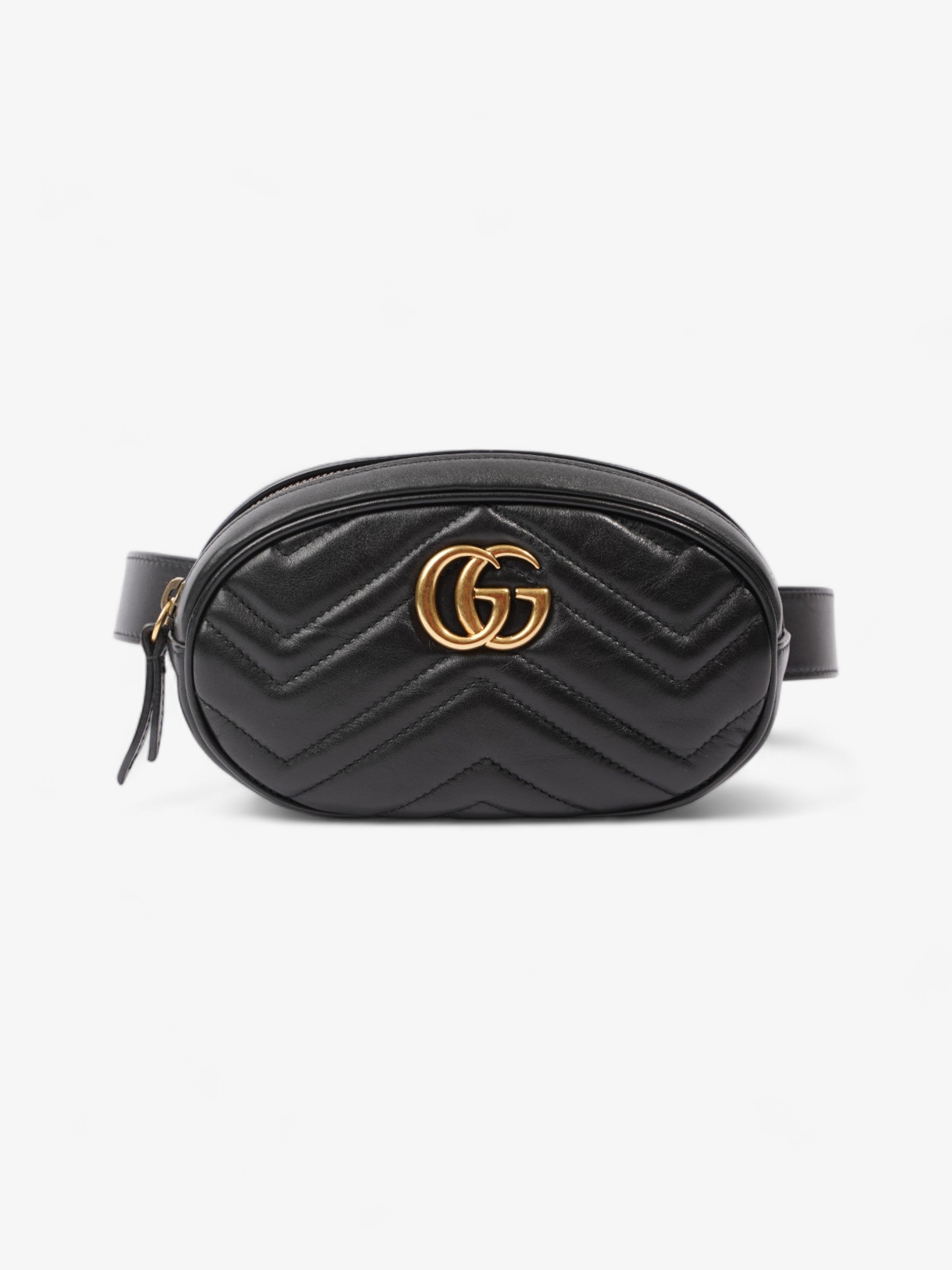 Gucci GG Marmont Belt Bag Black Matelasse Leather 85cm / 34"