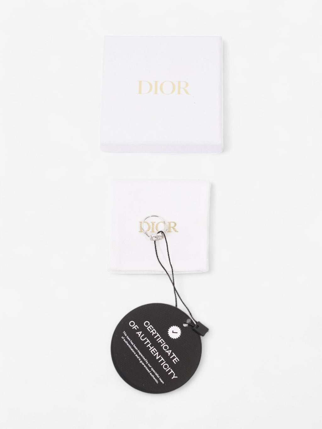 Christian Dior Clair D Lune Ring Silver Base Metal 50 (Circumference - 50mm)