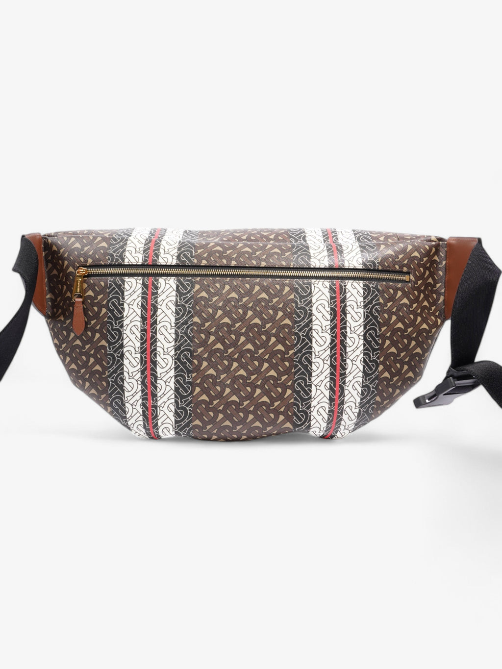 Burberry TB Monogram Belt Bag Brown / White Coated Canvas XL