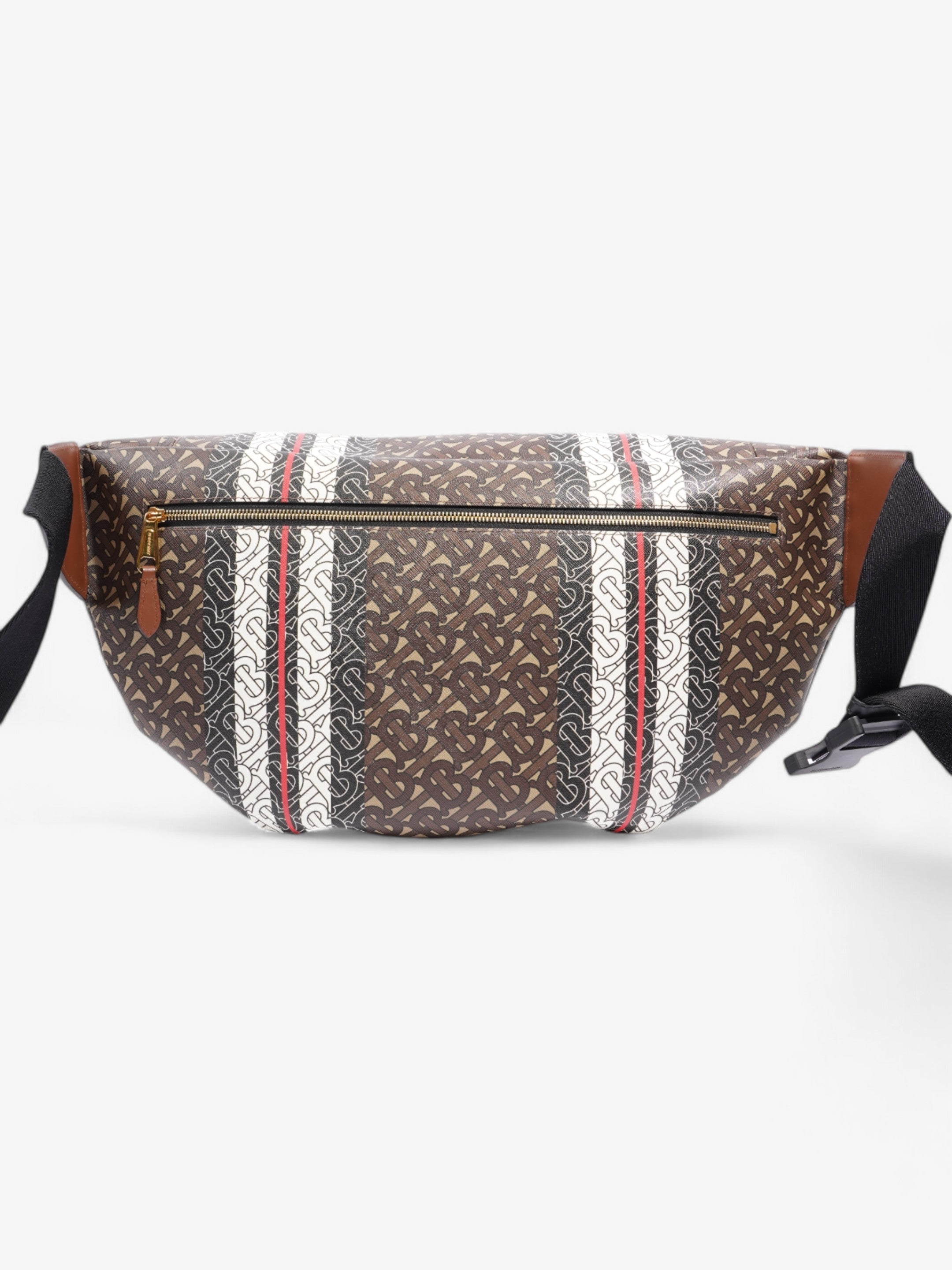 Burberry TB Monogram Belt Bag Brown / White Coated Canvas XL