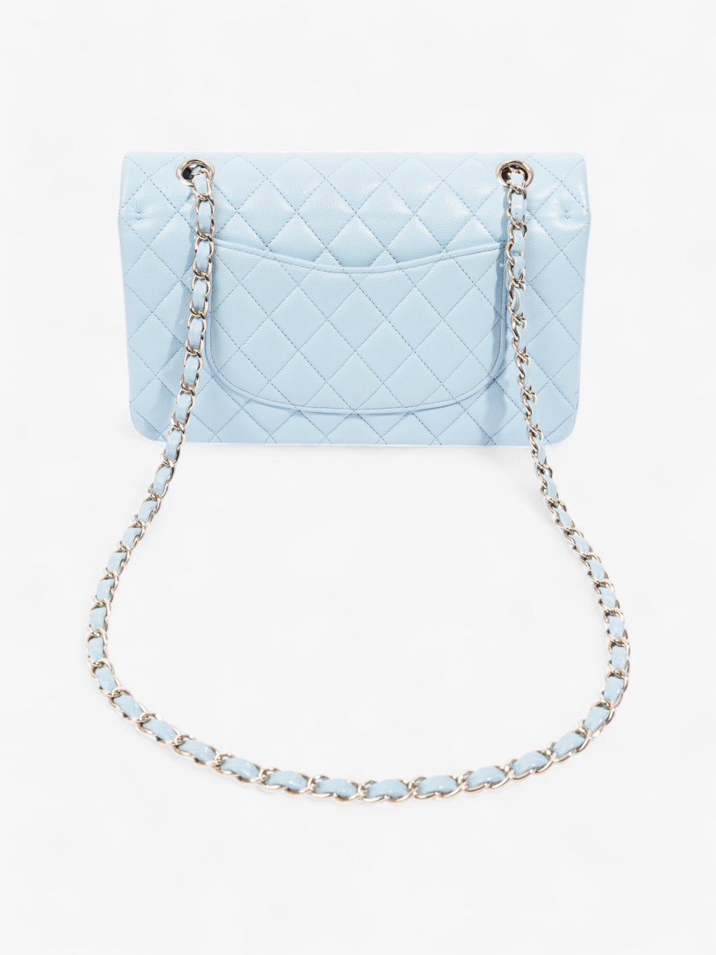 Chanel Classic Double Flap Light Blue Caviar Leather Medium