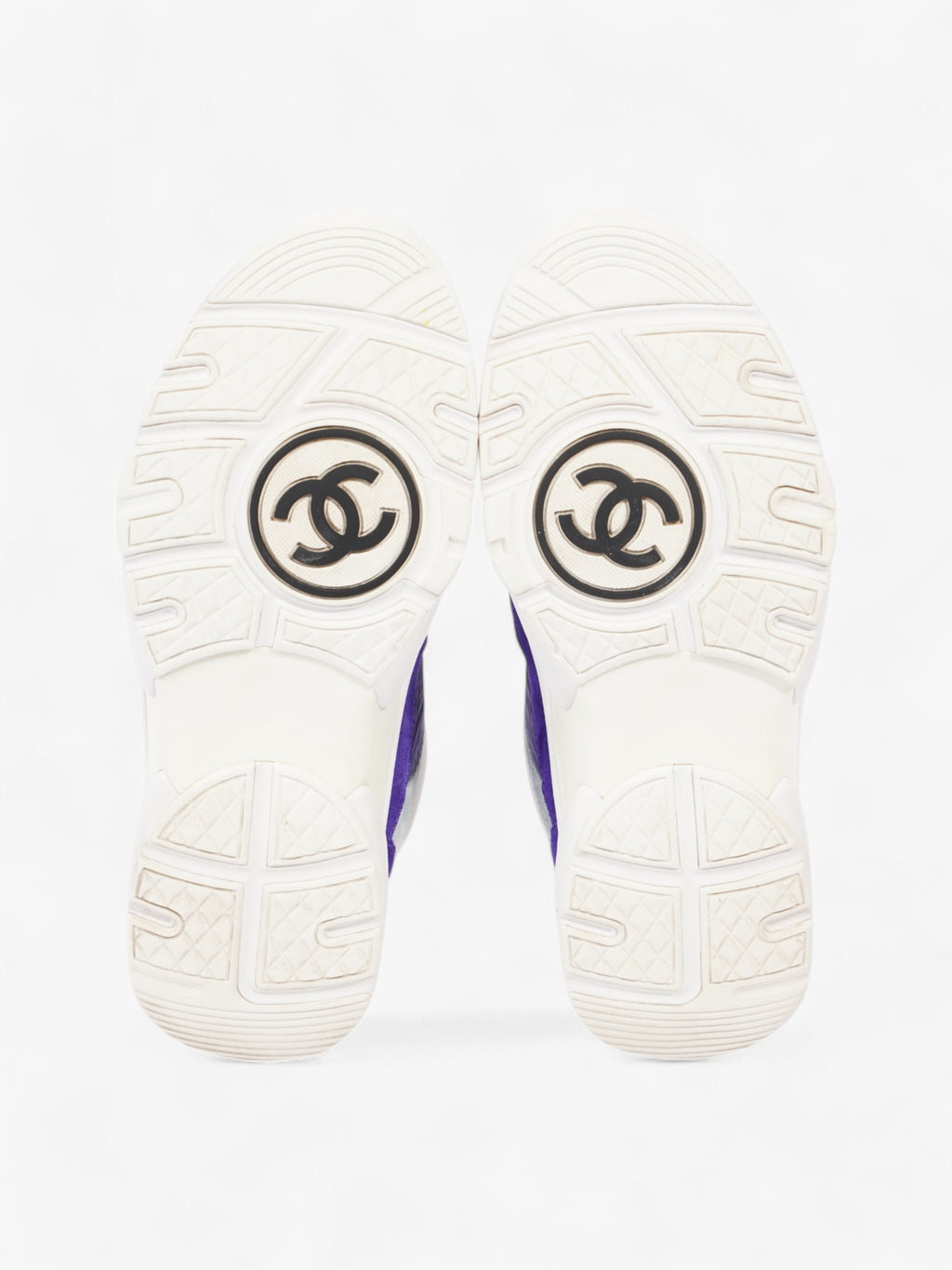 Chanel CC Logo Sneakers Blue / Navy / White Suede EU 37 UK 4