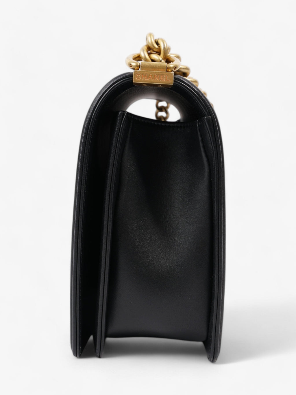 Chanel Boy Bag Black Lambskin Leather New Medium