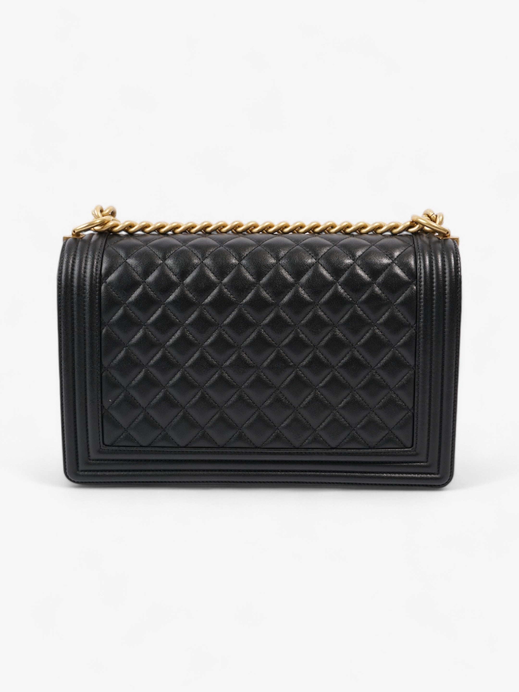 Chanel Boy Bag Black Lambskin Leather New Medium