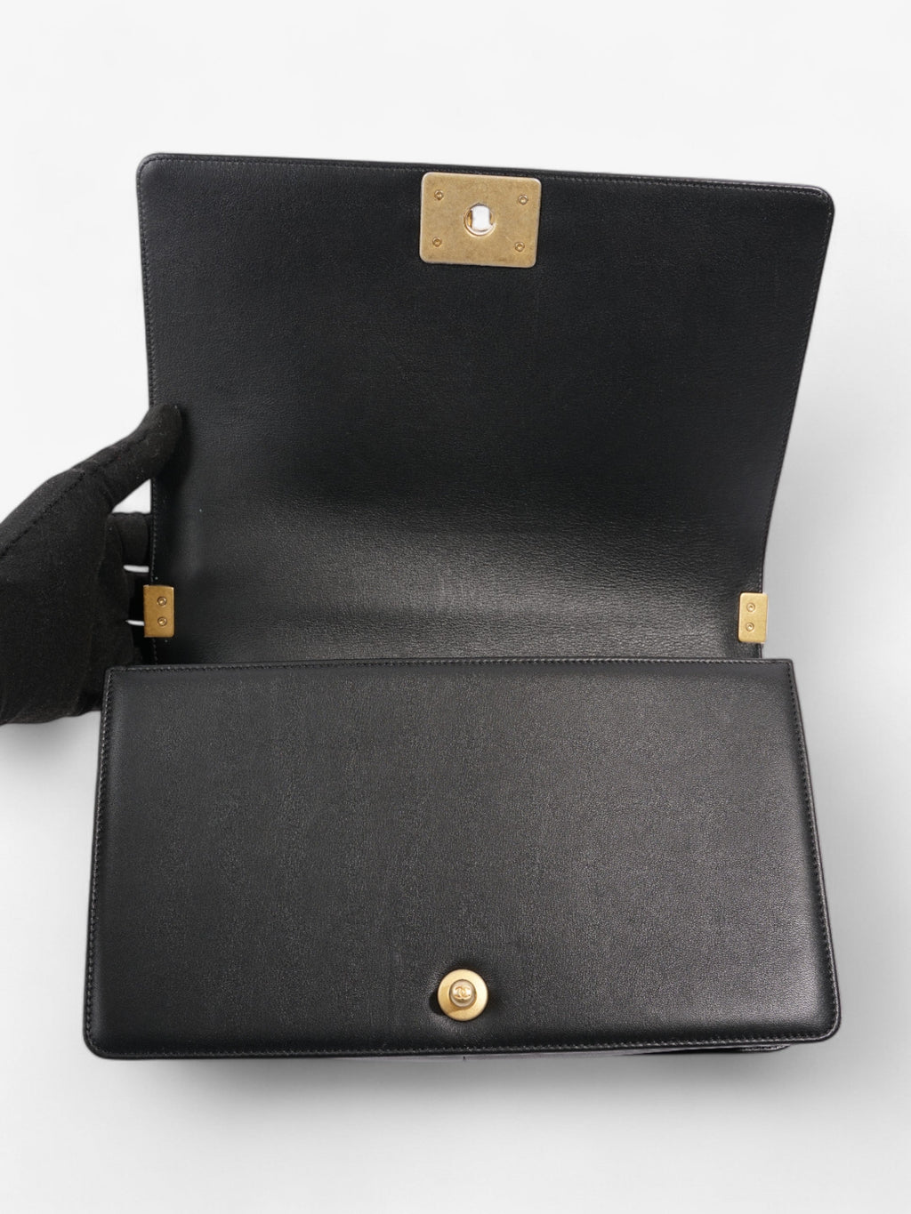 Chanel Boy Bag Black Lambskin Leather New Medium