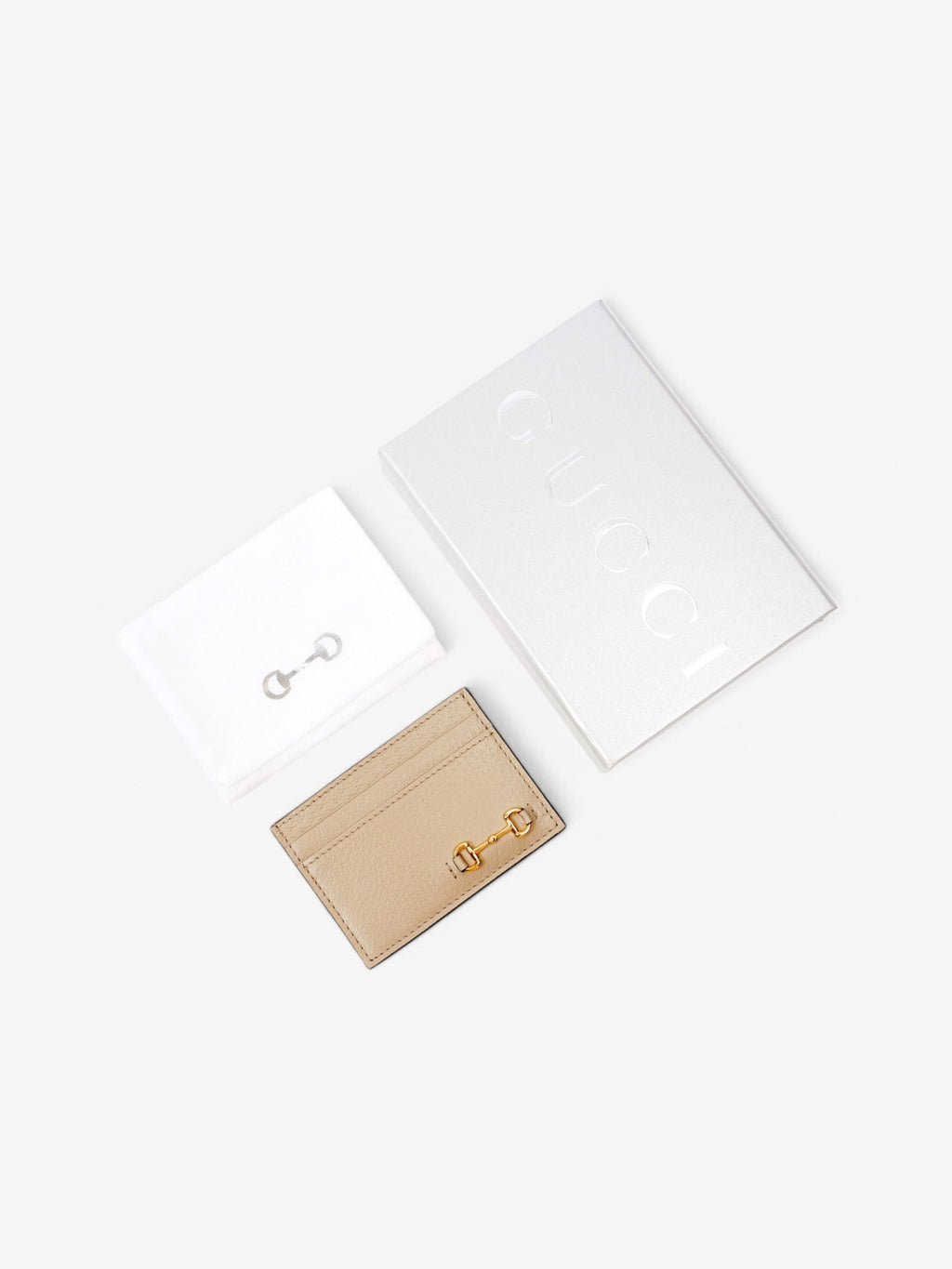 Gucci Horsebit 1955  Holder Beige / Gold Calfskin Leather