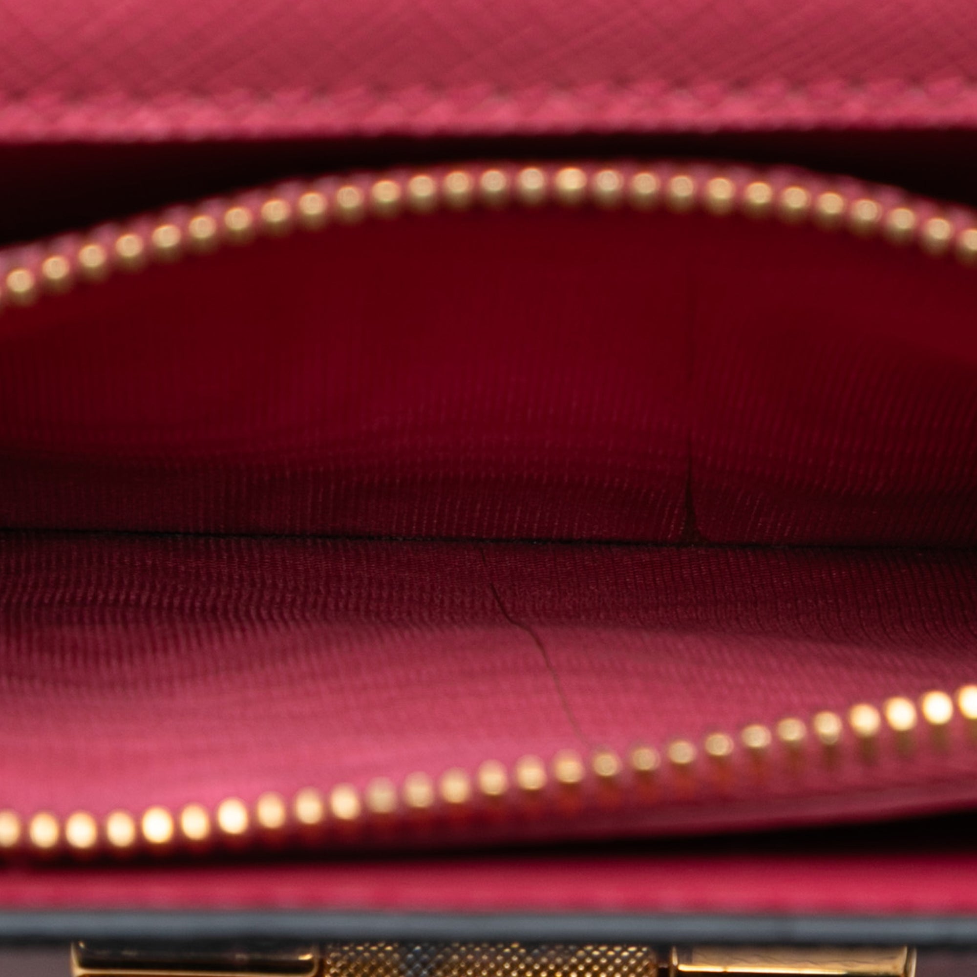 Flip Lock Wallet on Chain Clutch Saffiano Leather Small