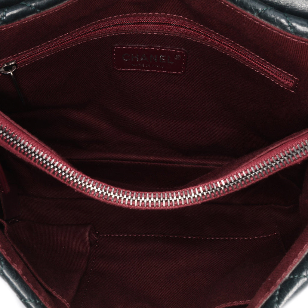 Aged Chain Compartment Messenger Bag Quilted Glazed Calfskin Medium