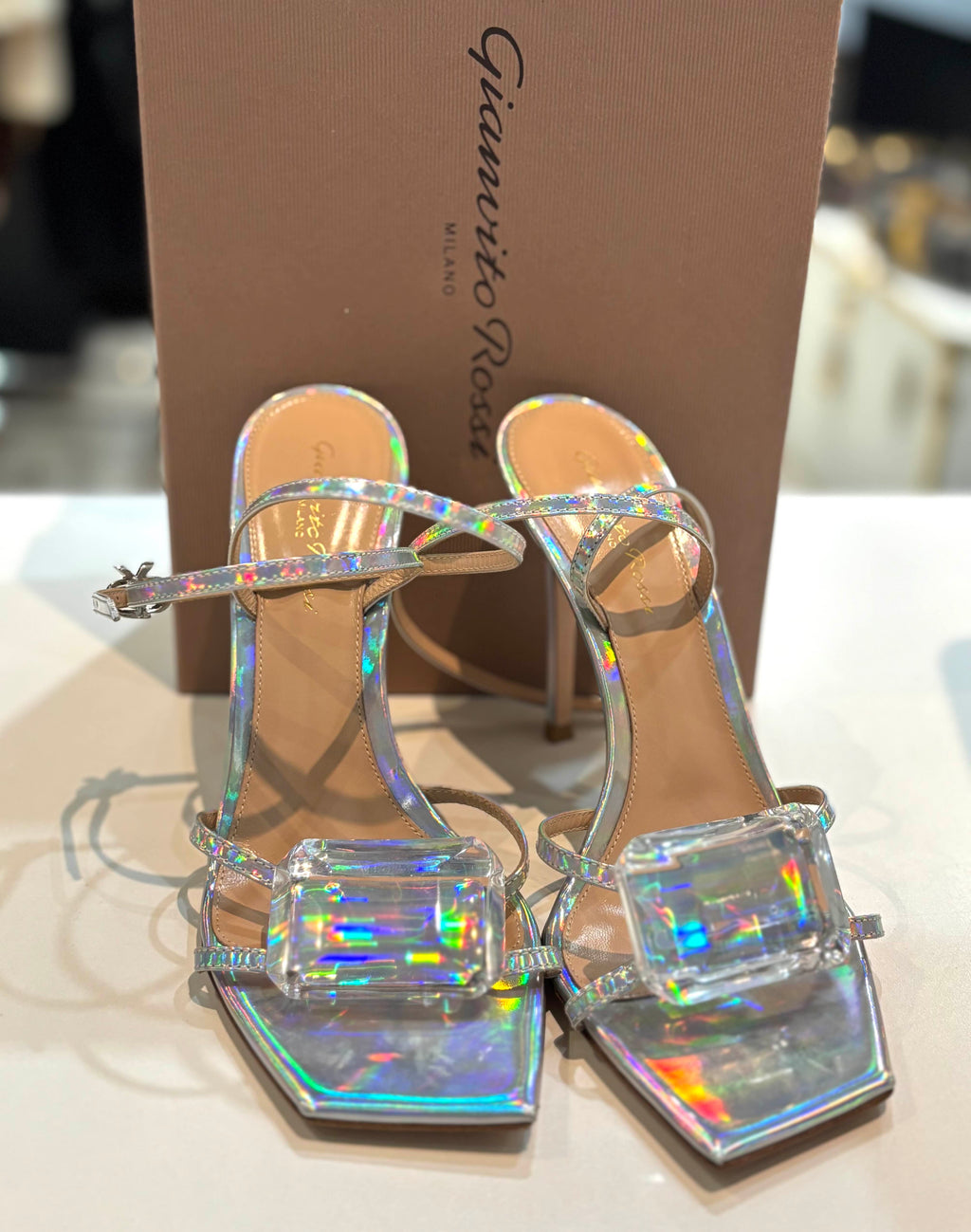 GIANVITO ROSSI JAIPUR 105 EMBELLISHED JEWEL SANDALS