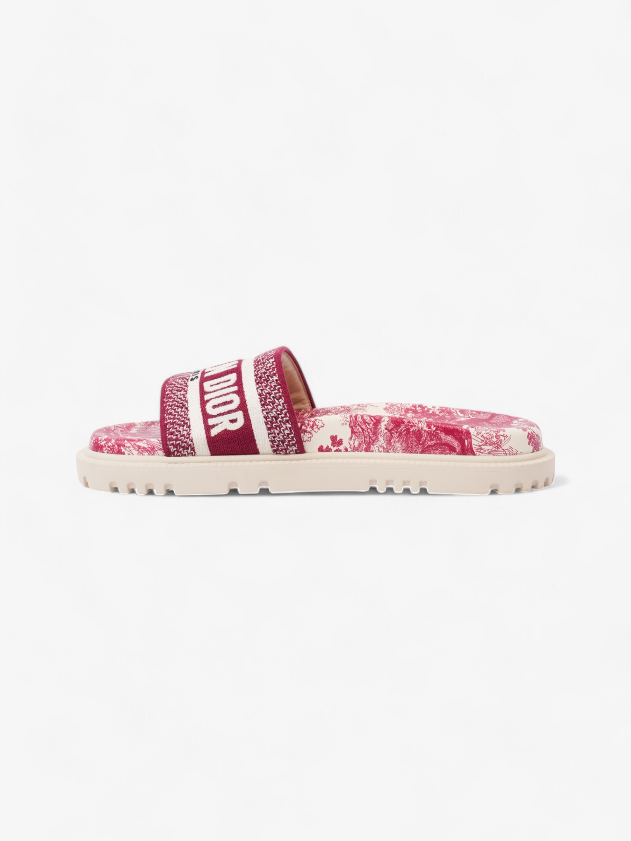 Christian Dior Dway Slides Burgundy / White Canvas EU 38 UK 5