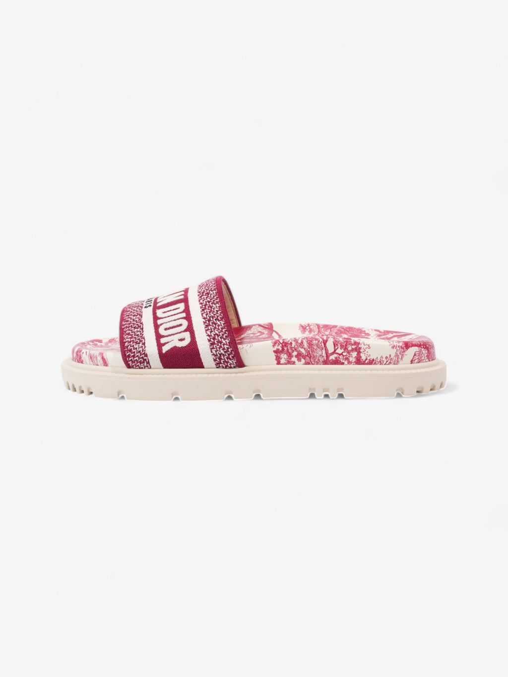 Christian Dior Dway Slides Burgundy / White Canvas EU 38 UK 5