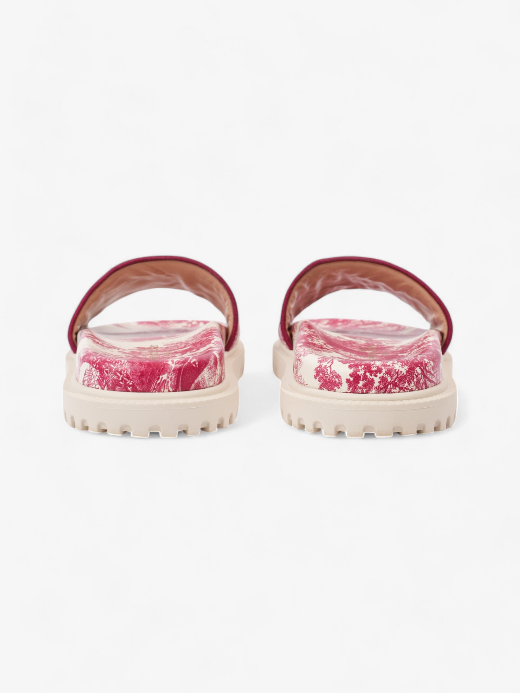 Christian Dior Dway Slides Burgundy / White Canvas EU 38 UK 5