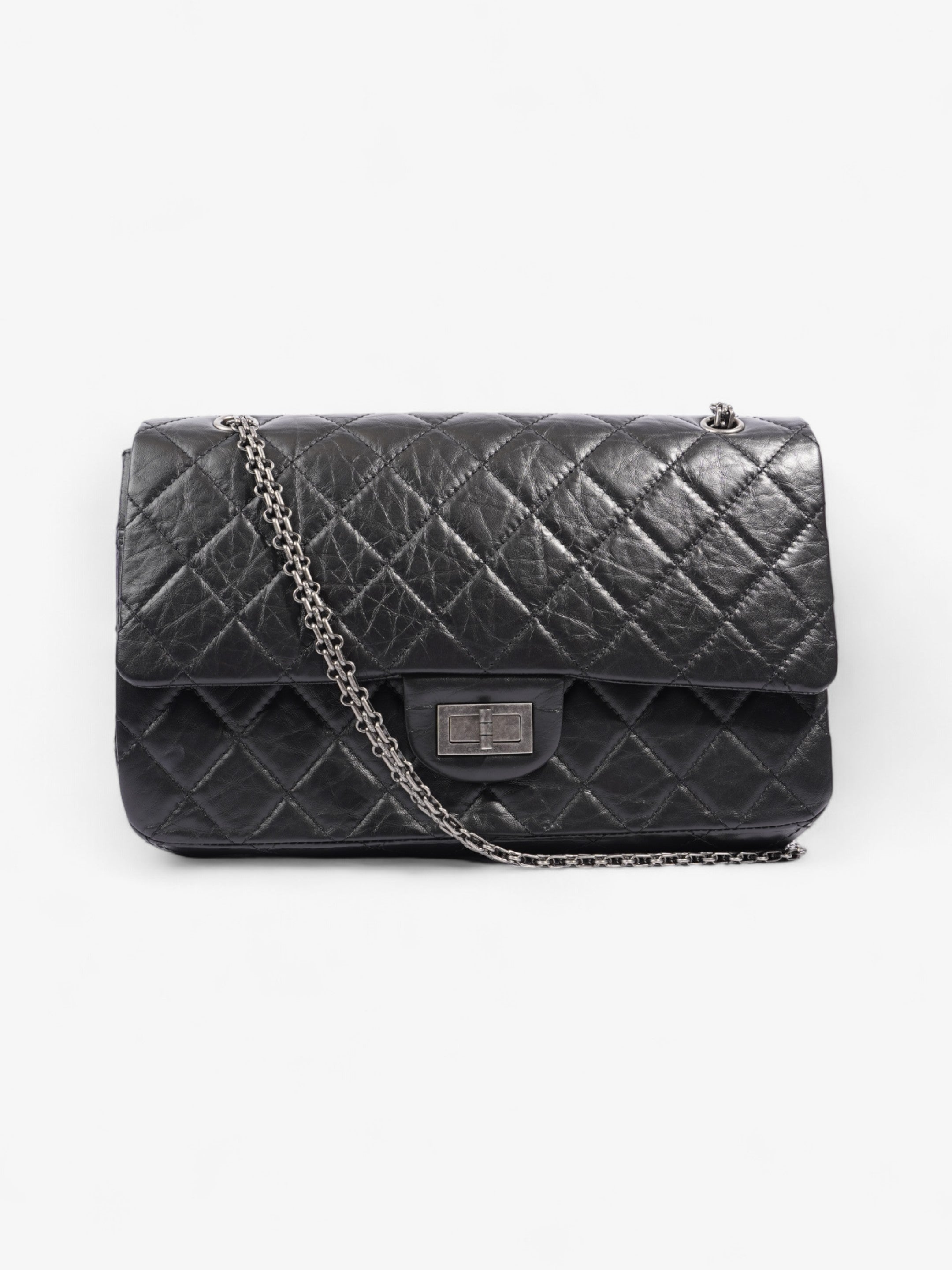 Chanel 2.55 Reissue Black Aged Calfskin Leather Maxi