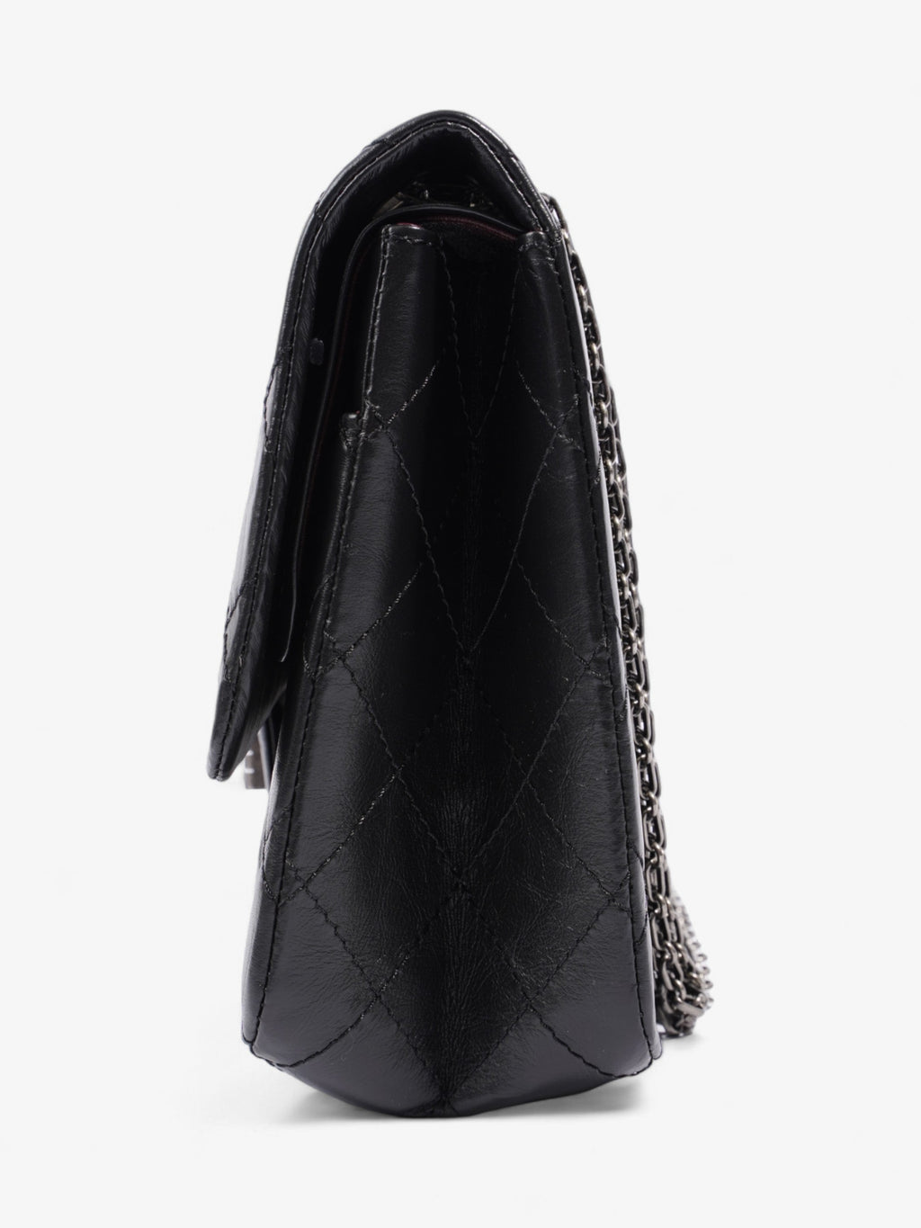 Chanel 2.55 Reissue Black Aged Calfskin Leather Maxi