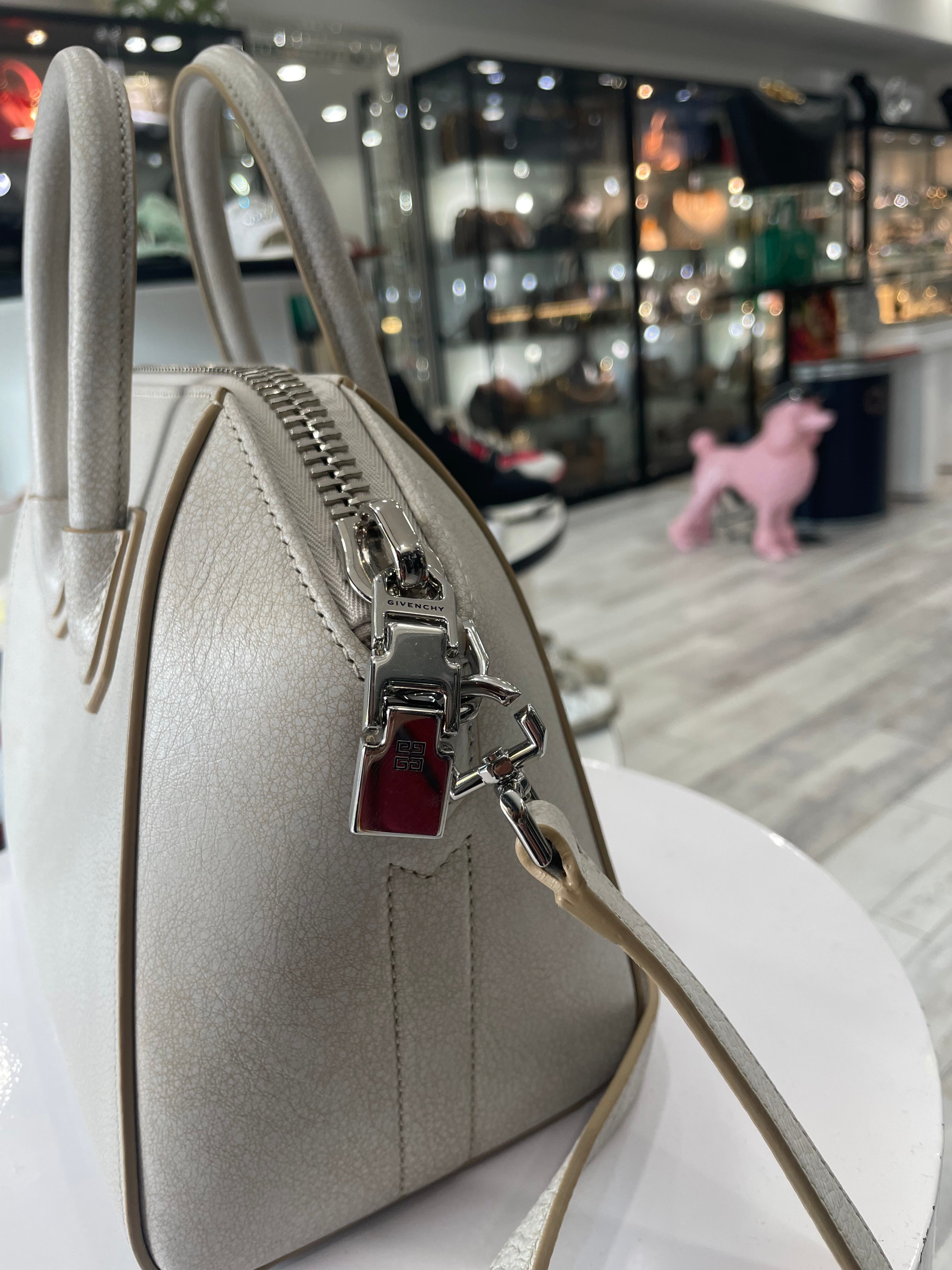 GIVENCHY AGED LEATHER MINI ANTIGONA TOP-HANDLE BAG