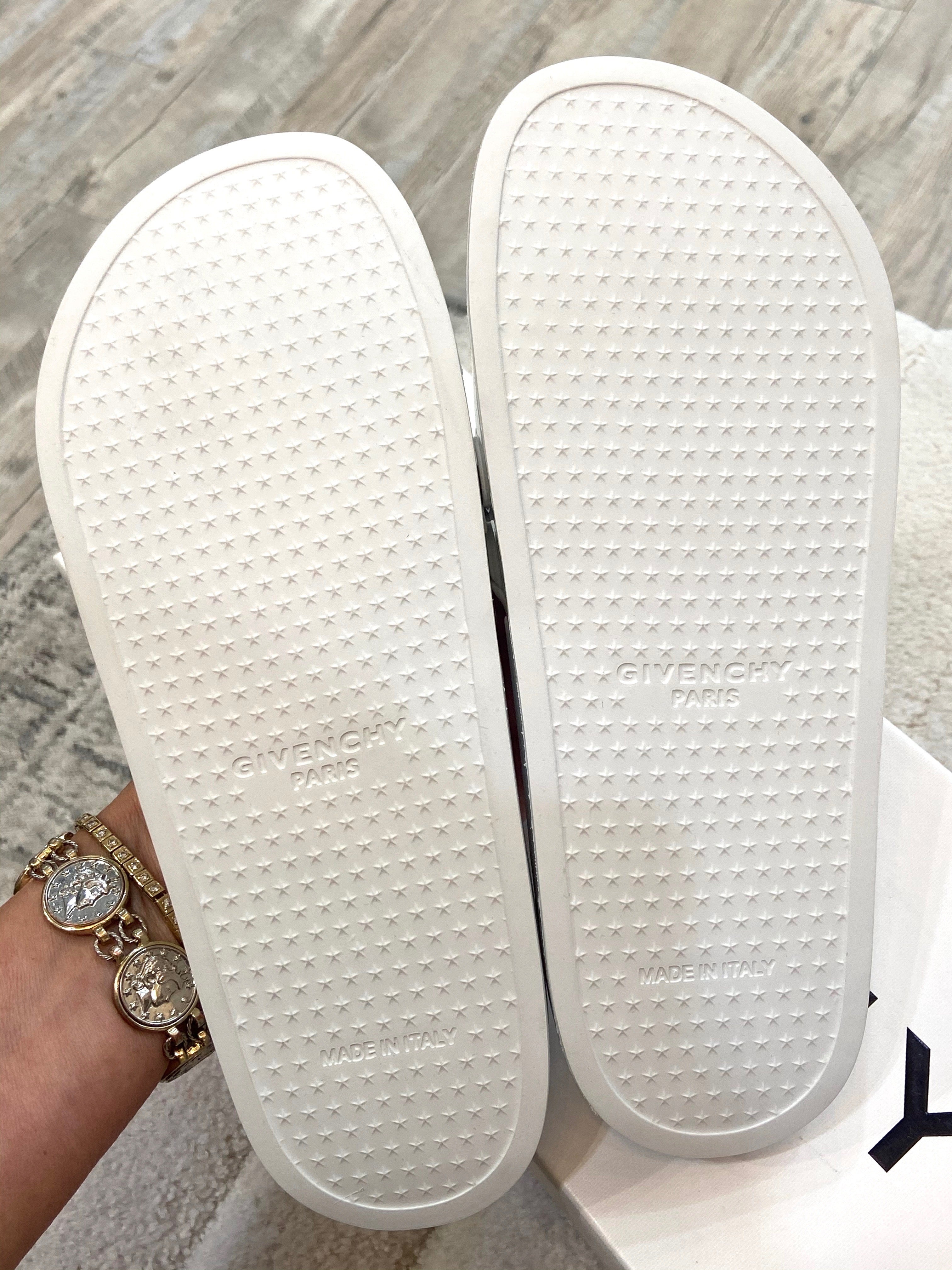 GIVENCHY PARIS FLAT SLIDE SANDALS