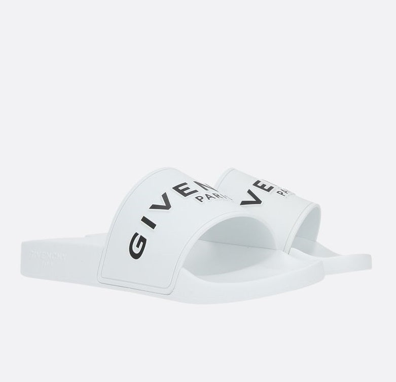 GIVENCHY PARIS FLAT SLIDE SANDALS