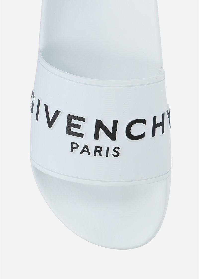 GIVENCHY PARIS FLAT SLIDE SANDALS