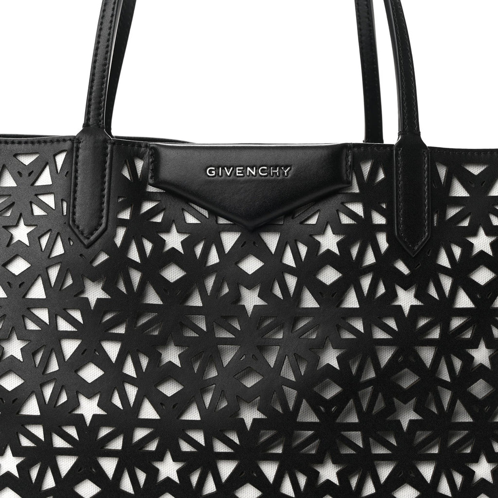 GIVENCHY PERFORATED LEATHER LARGE STAR ANTIGONA TOTE BAG