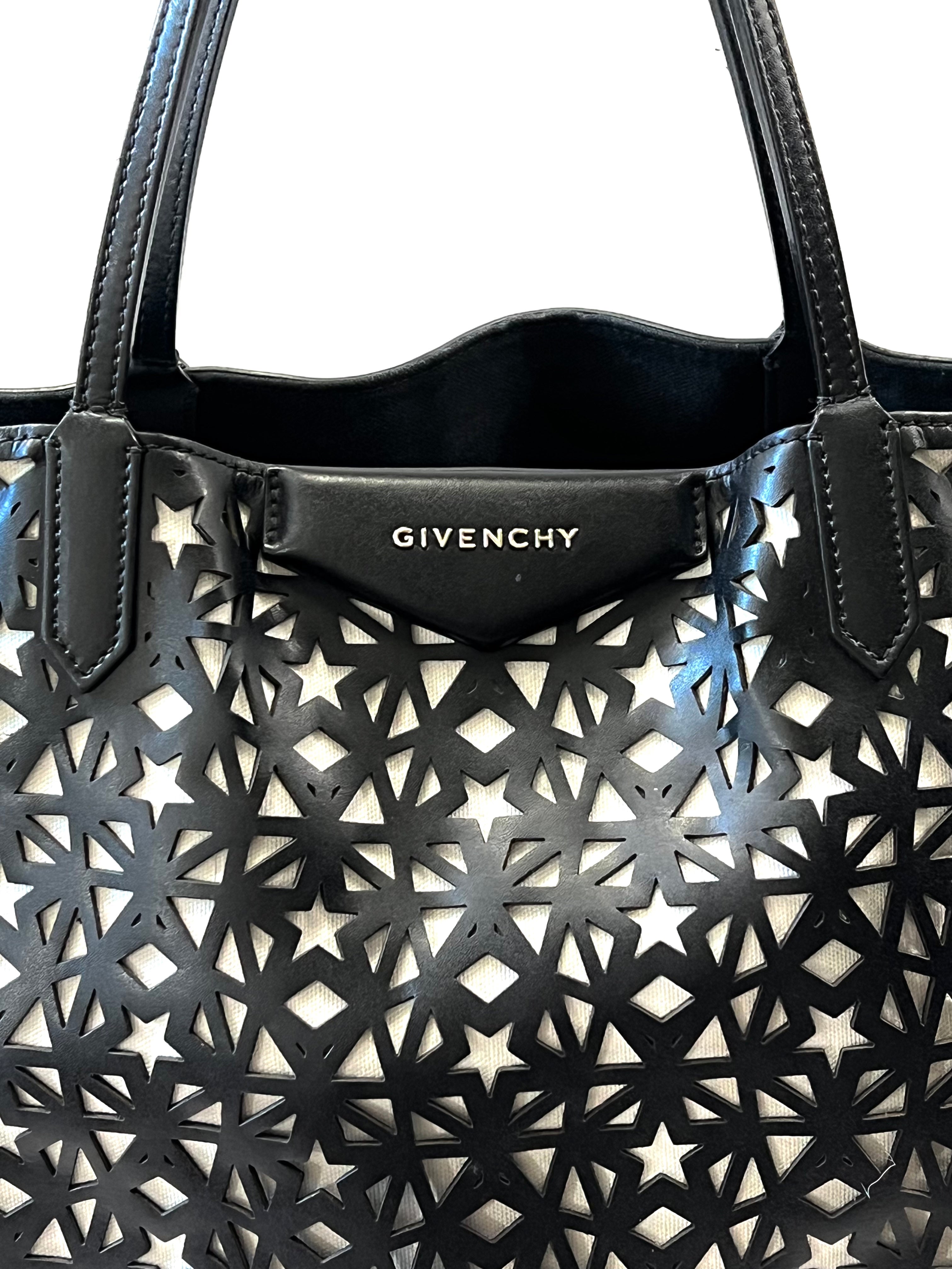 GIVENCHY PERFORATED LEATHER LARGE STAR ANTIGONA TOTE BAG