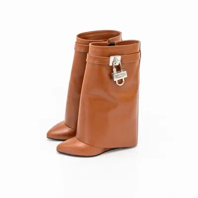 GIVENCHY SHARK LOCK LEATHER BOOTS
