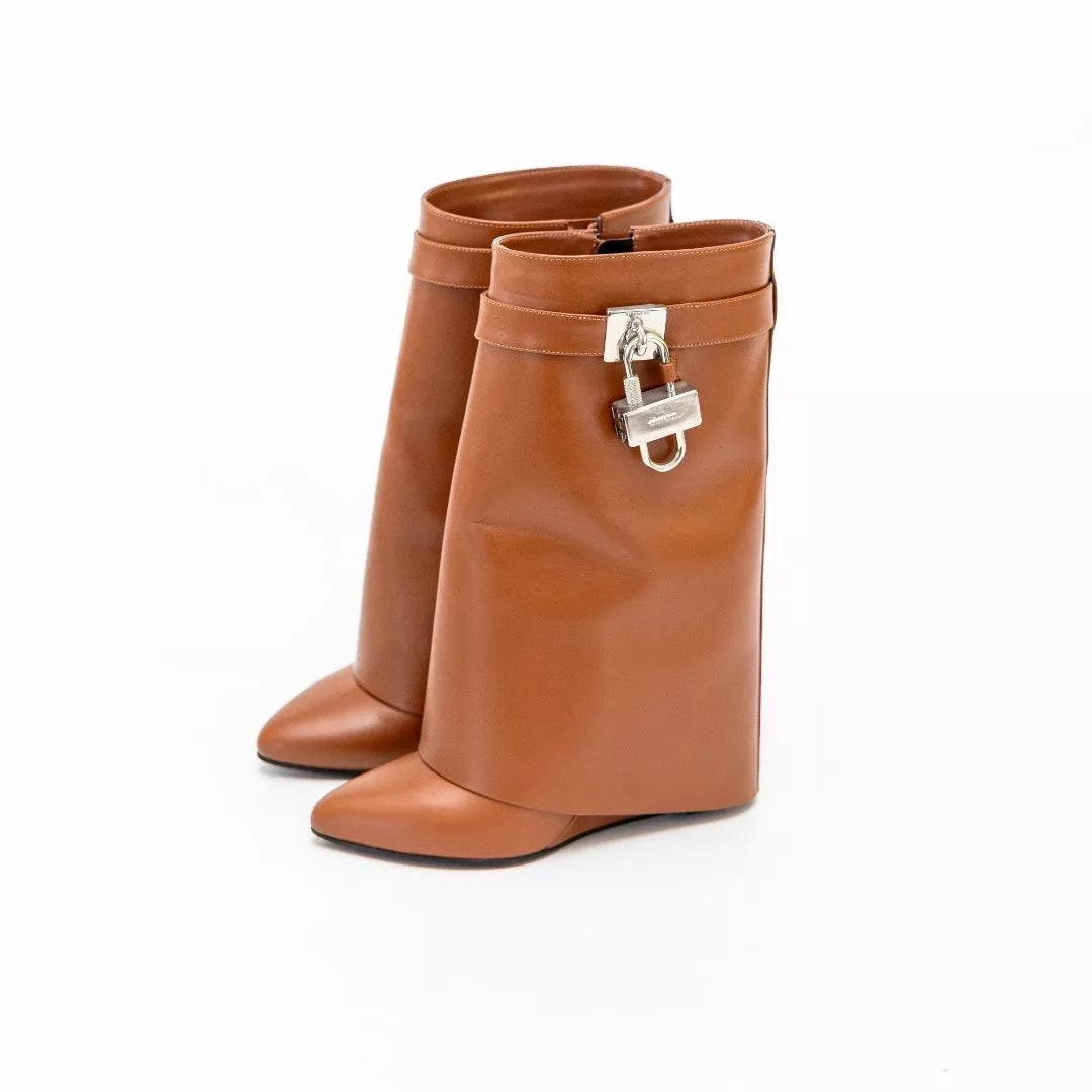 GIVENCHY SHARK LOCK LEATHER BOOTS