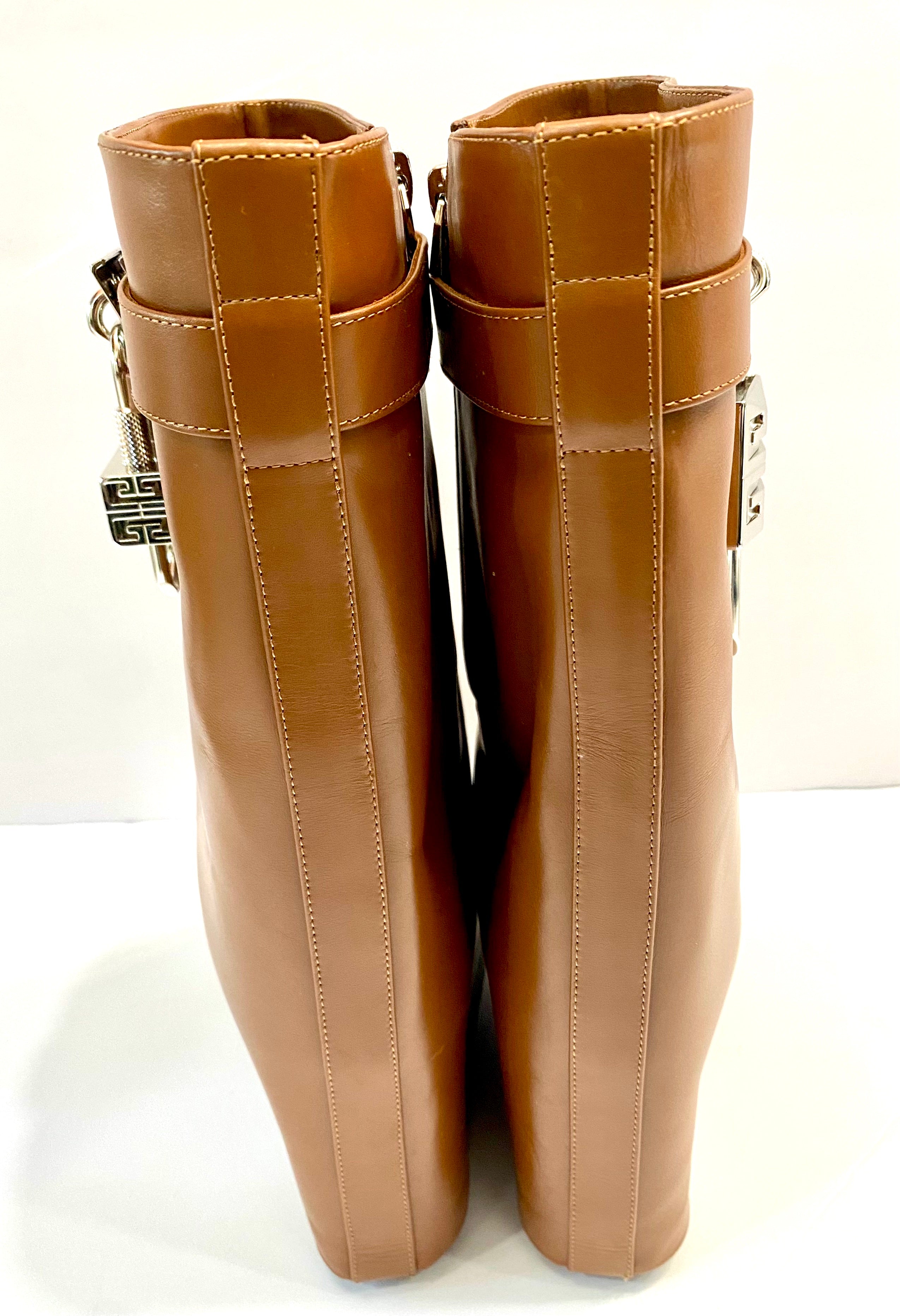 GIVENCHY SHARK LOCK LEATHER BOOTS