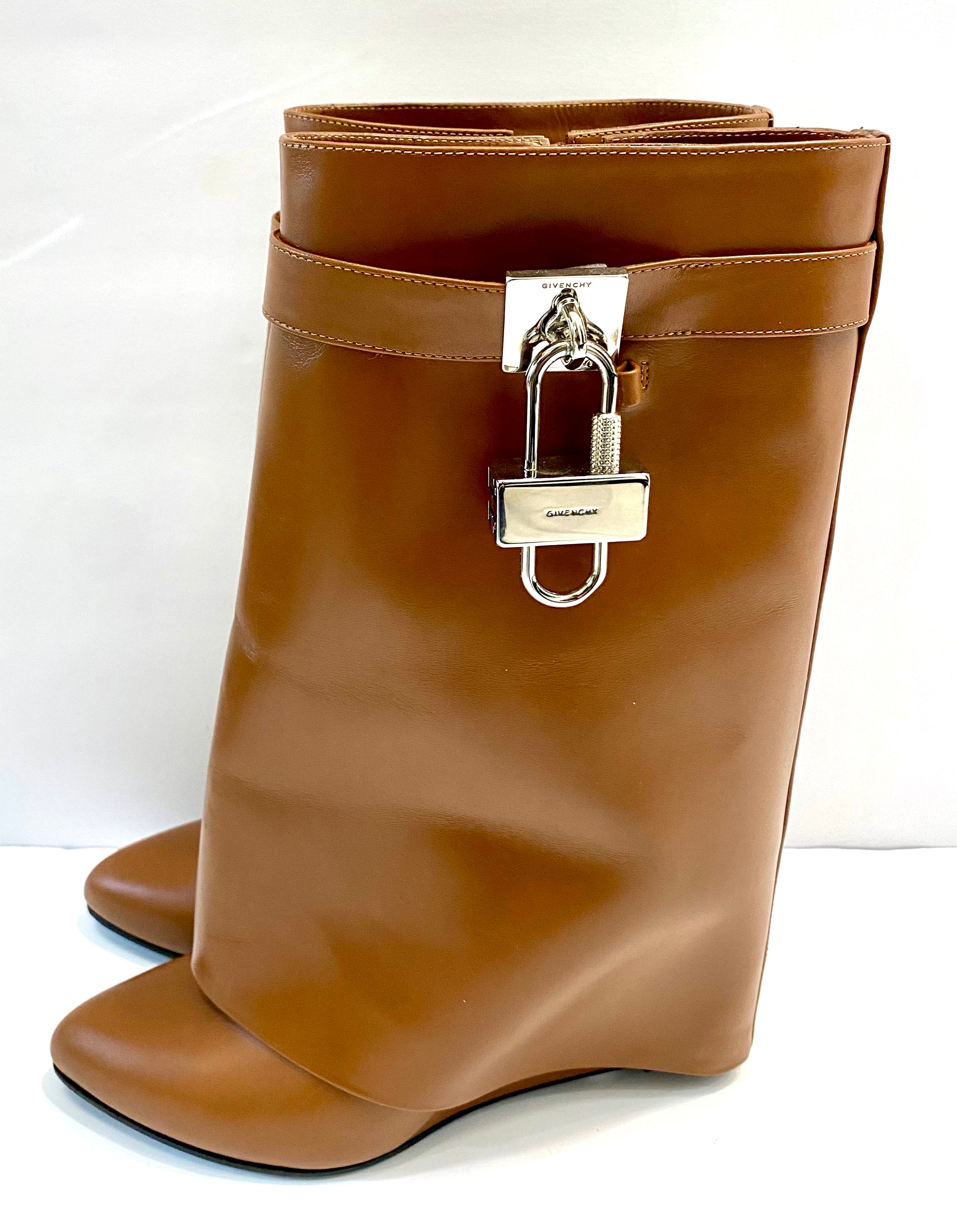 GIVENCHY SHARK LOCK LEATHER BOOTS