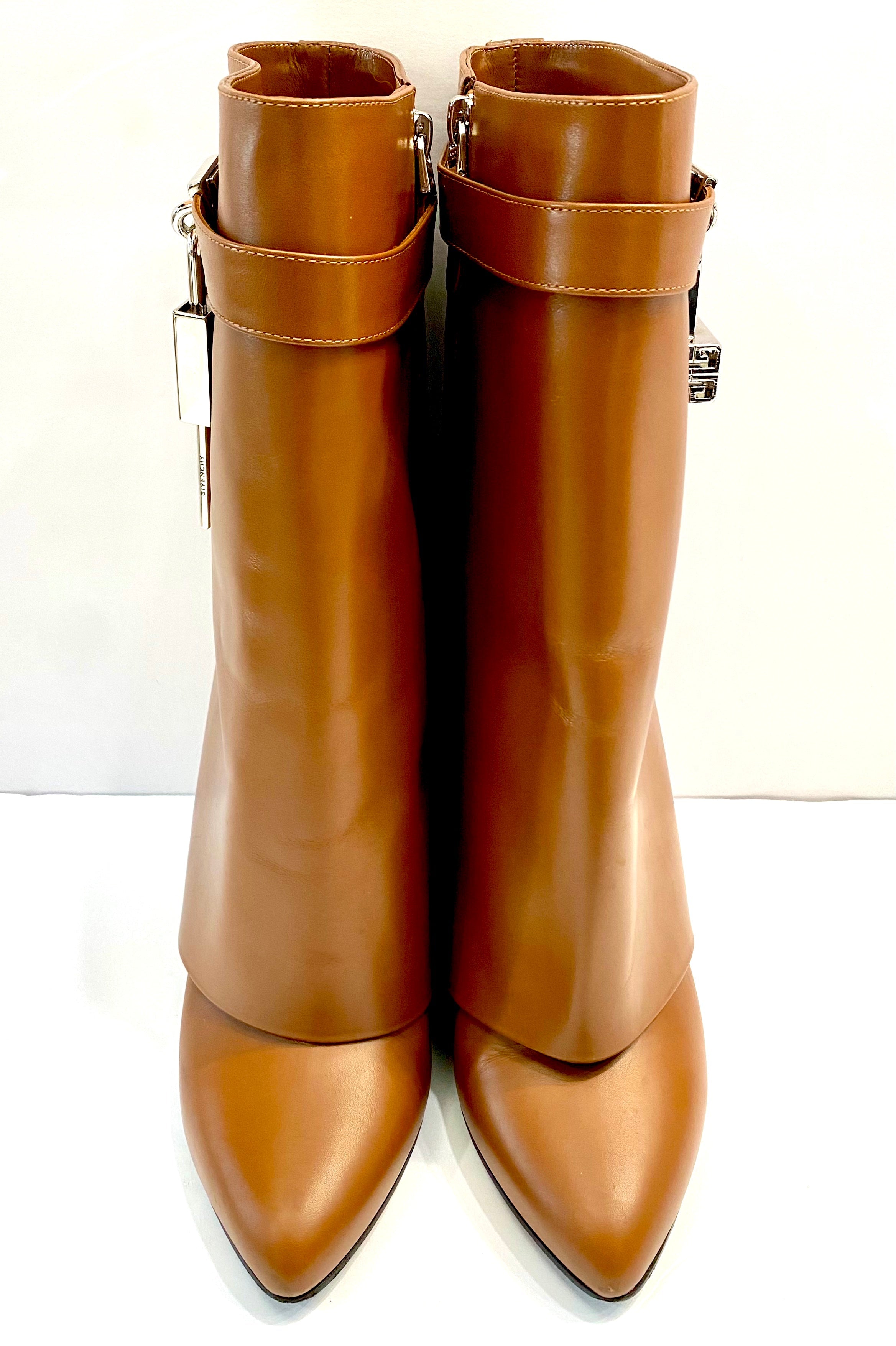 GIVENCHY SHARK LOCK LEATHER BOOTS