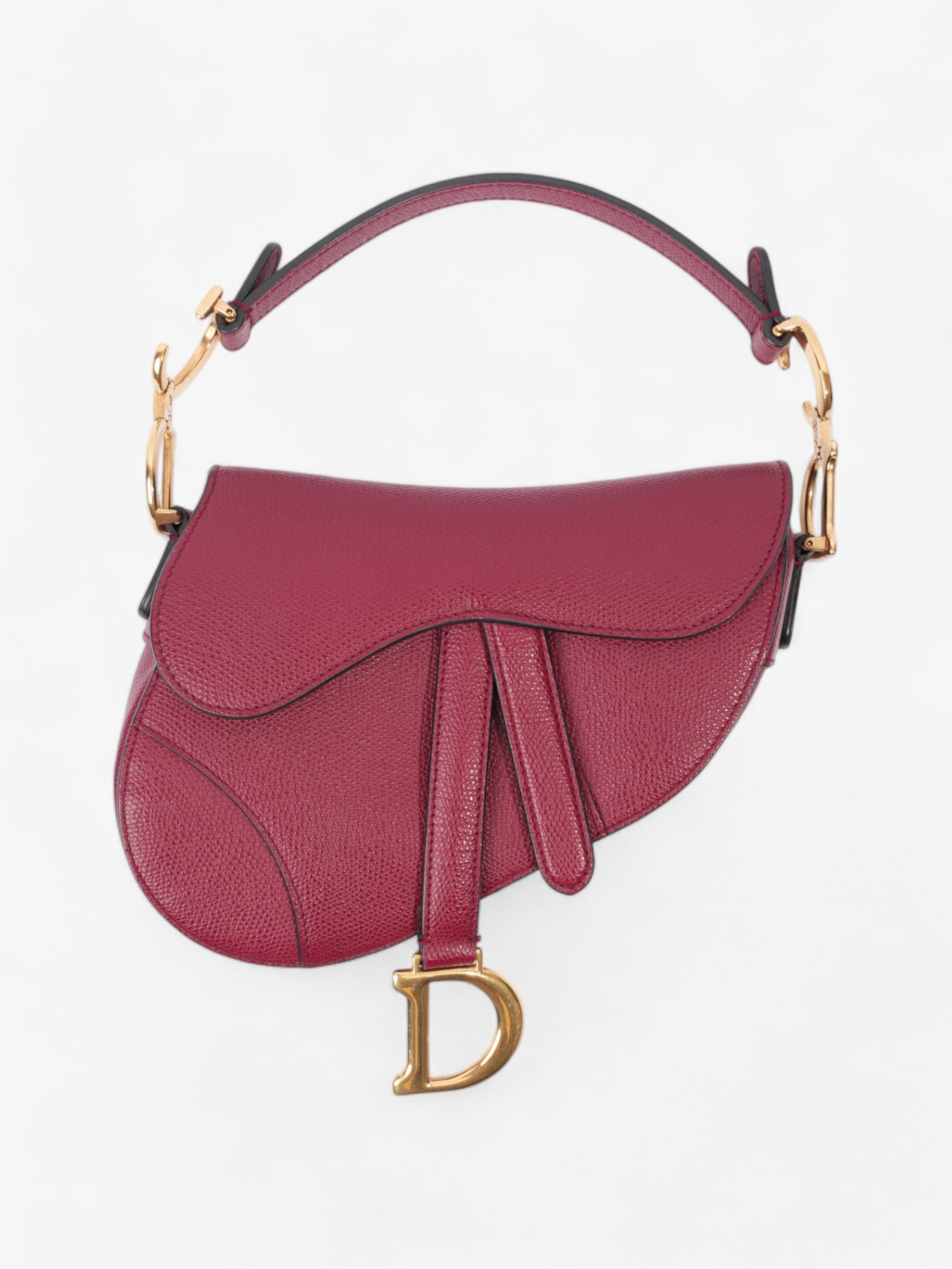 Christian Dior Mini saddle bag Bordeaux Red Calfskin Leather Mini