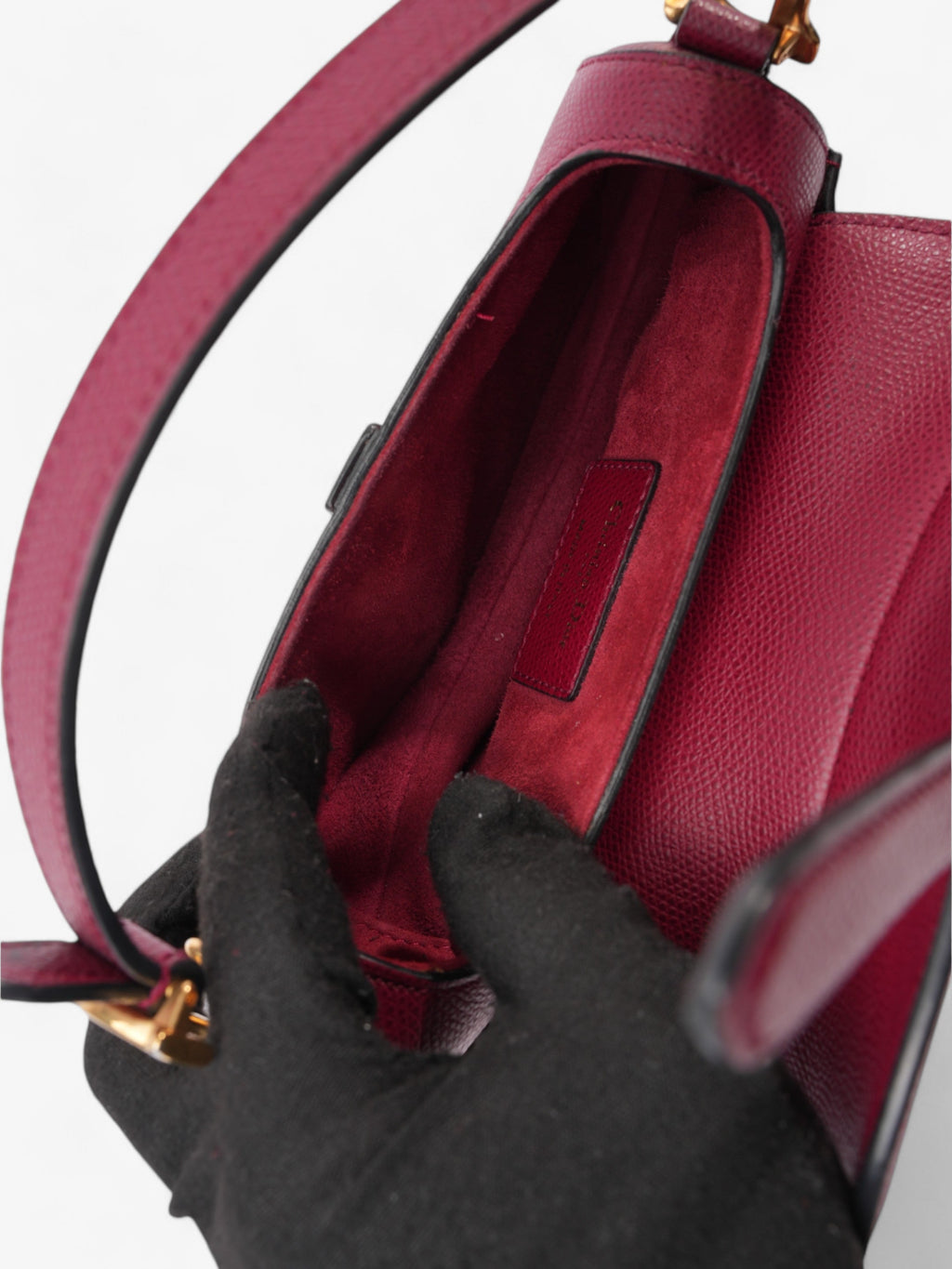 Christian Dior Mini saddle bag Bordeaux Red Calfskin Leather Mini