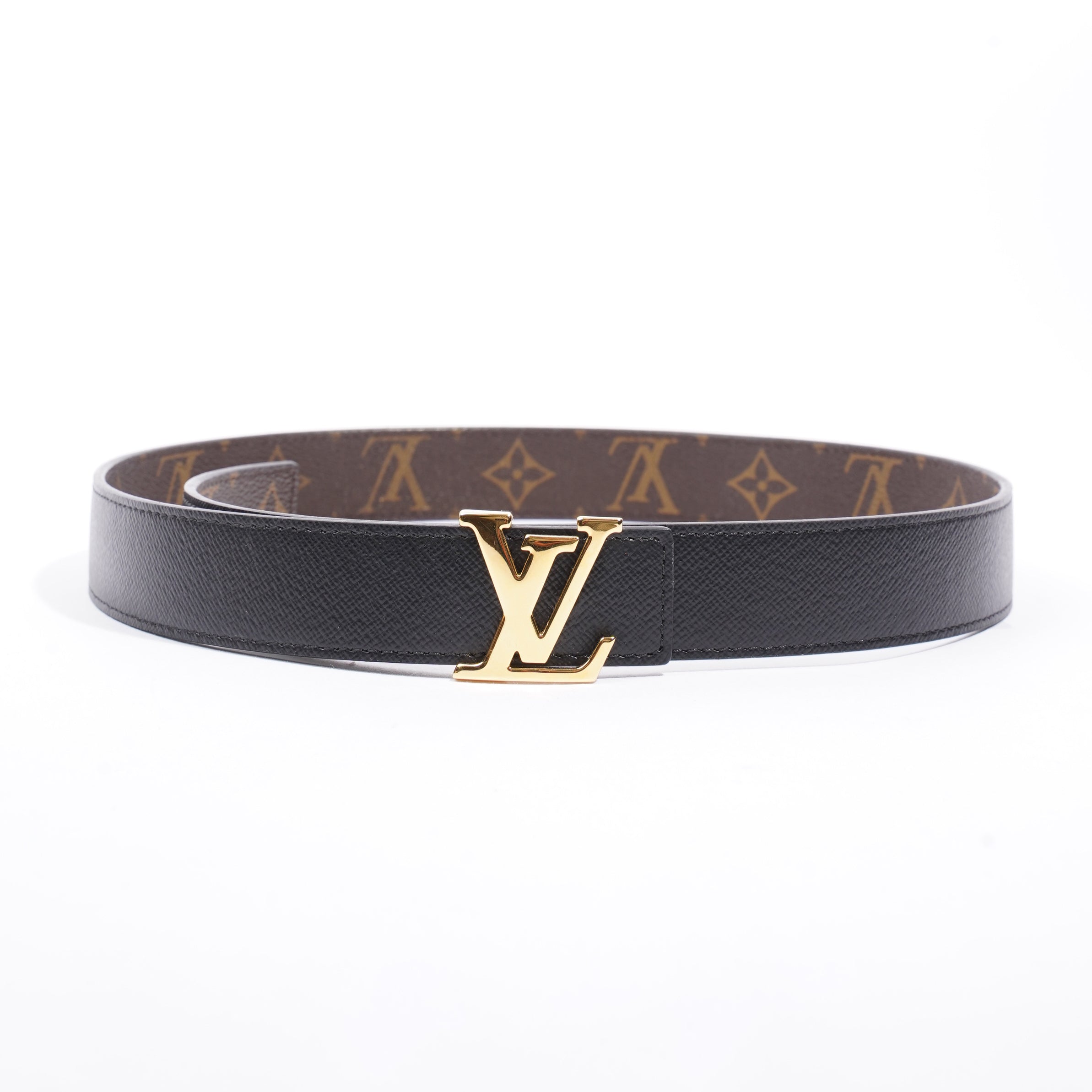 Louis Vuitton LV Initials Reversible Belt Monogram / Black Coated Canvas 80cm 32"