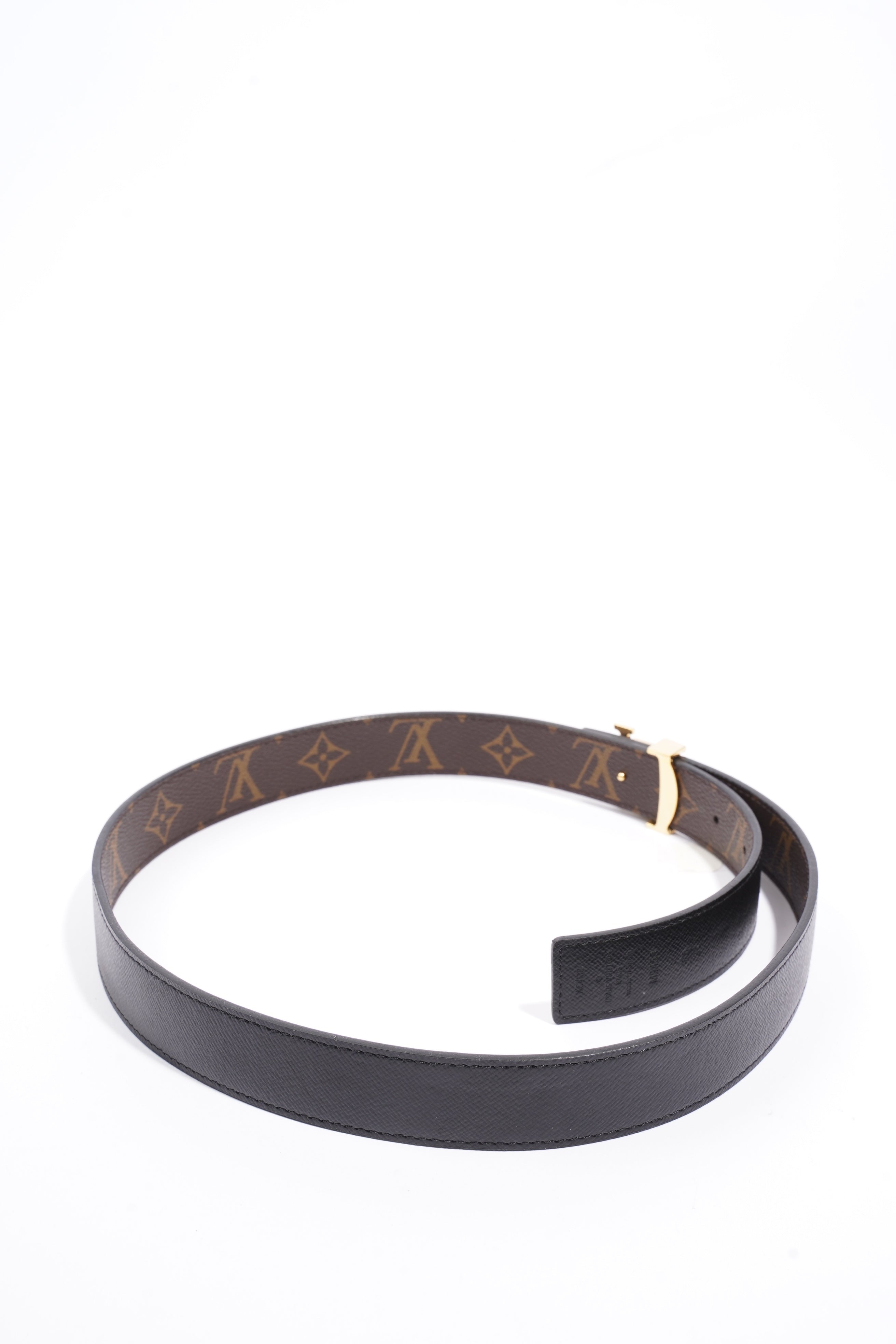 Louis Vuitton LV Initials Reversible Belt Monogram / Black Coated Canvas 80cm 32"
