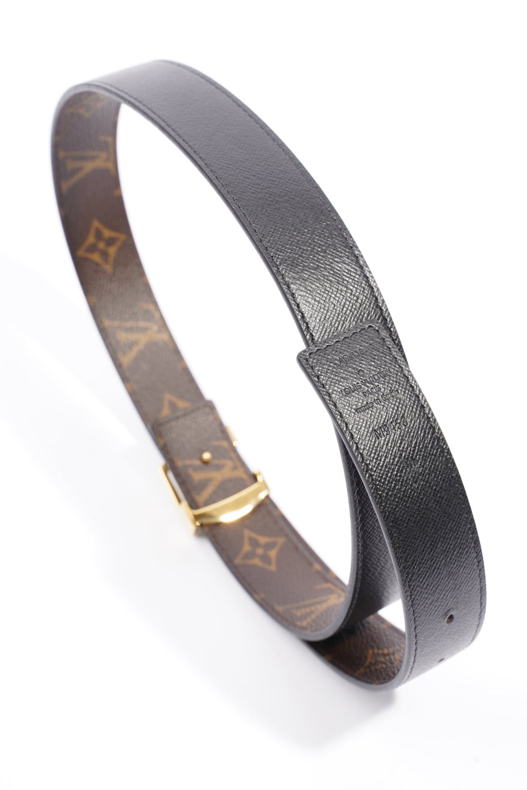 Louis Vuitton LV Initials Reversible Belt Monogram / Black Coated Canvas 80cm 32"