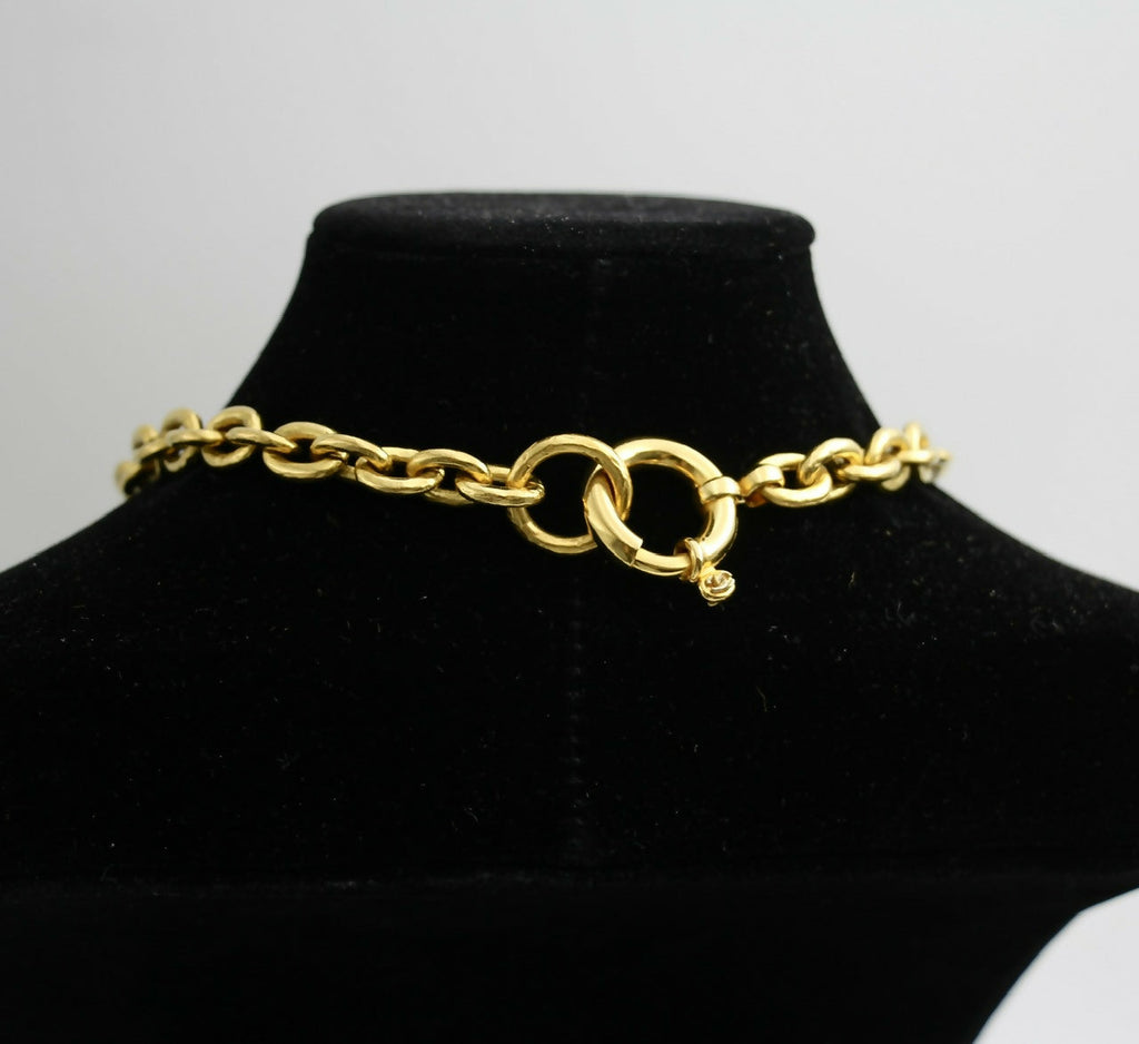 Chanel Vintage 94A Grapevine Gold Plated Medal Long Necklace