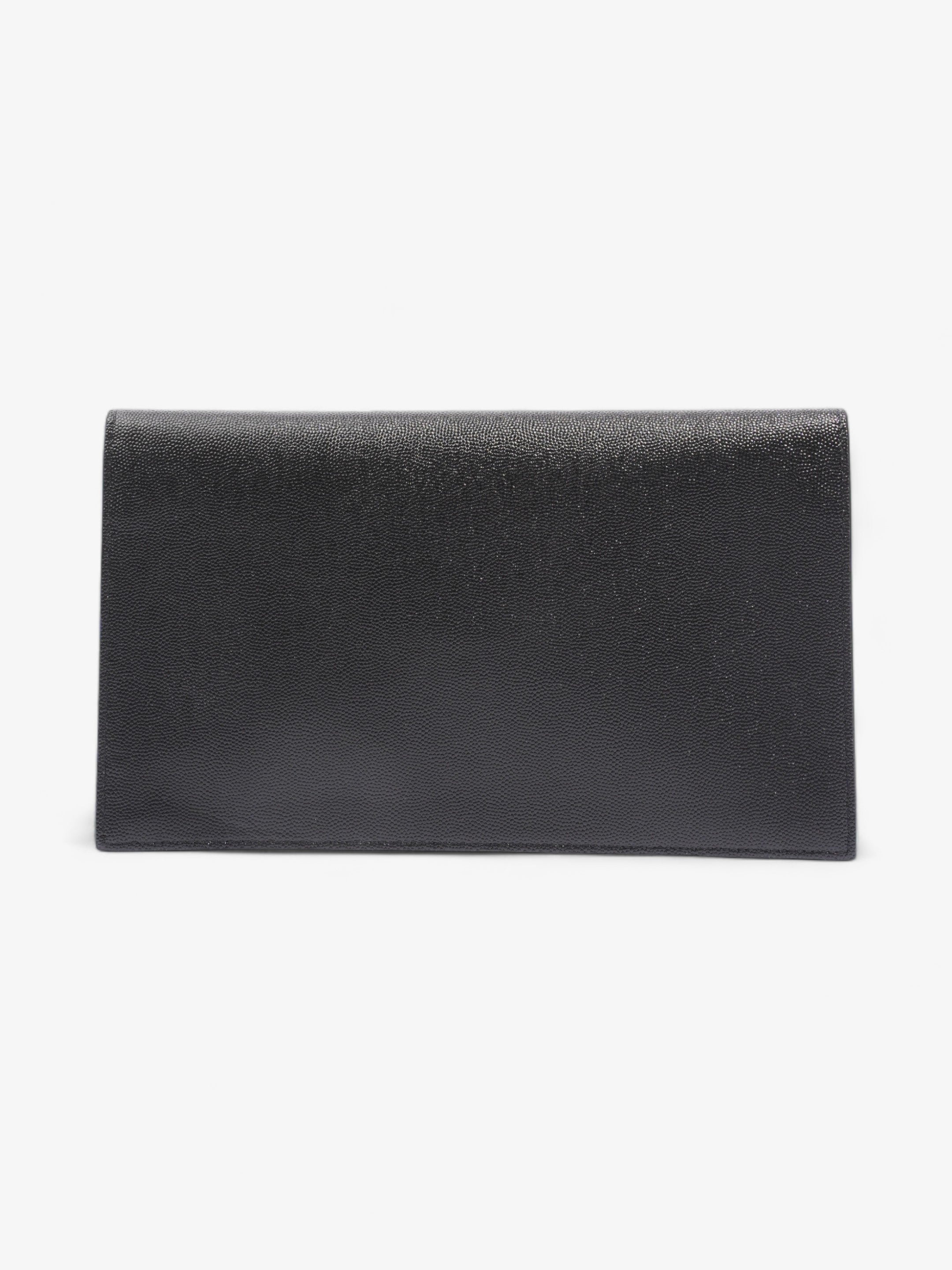 Saint Laurent Uptown Clutch Black Grained Leather