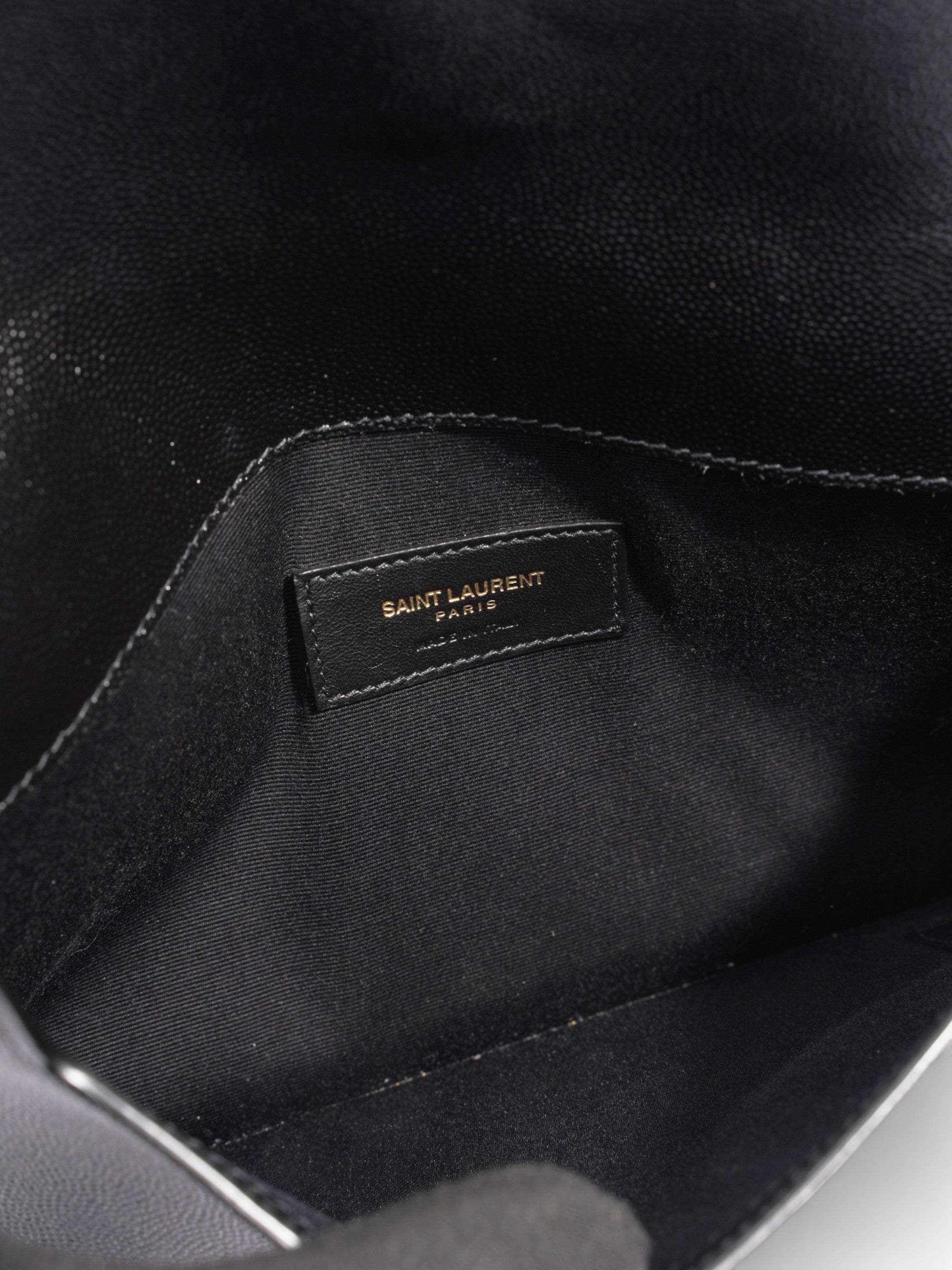 Saint Laurent Uptown Clutch Black Grained Leather