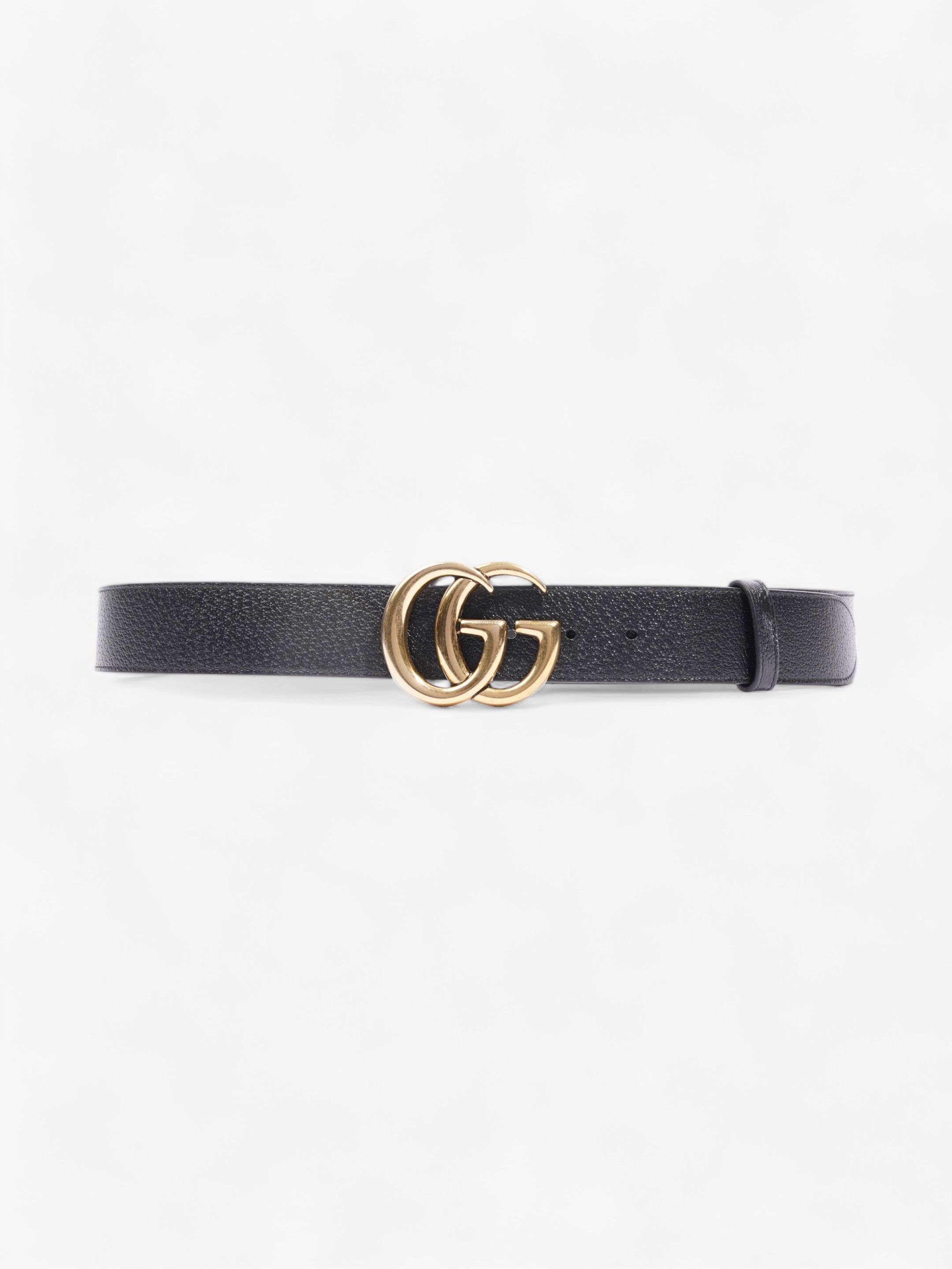 Gucci GG Marmont Belt Black / Gold Leather 100cm 40"