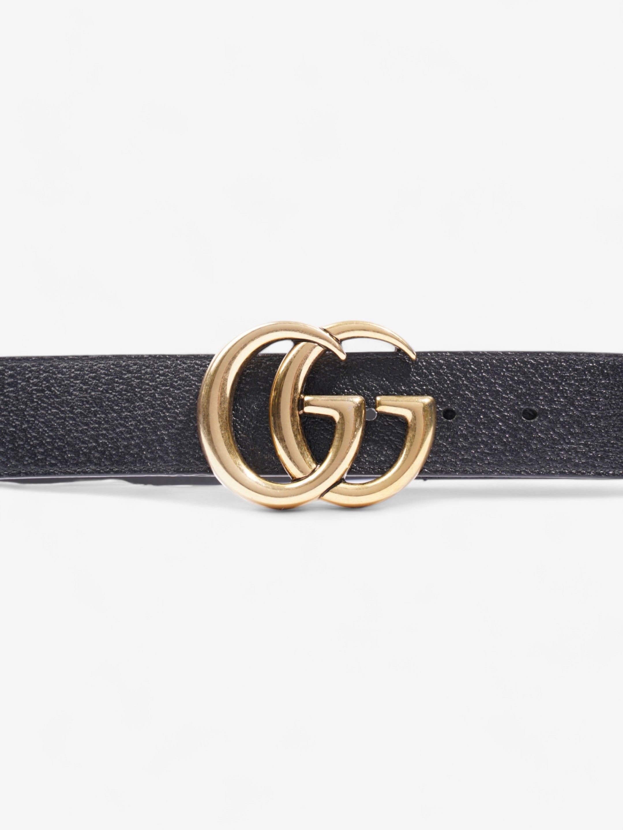Gucci GG Marmont Belt Black / Gold Leather 100cm 40"