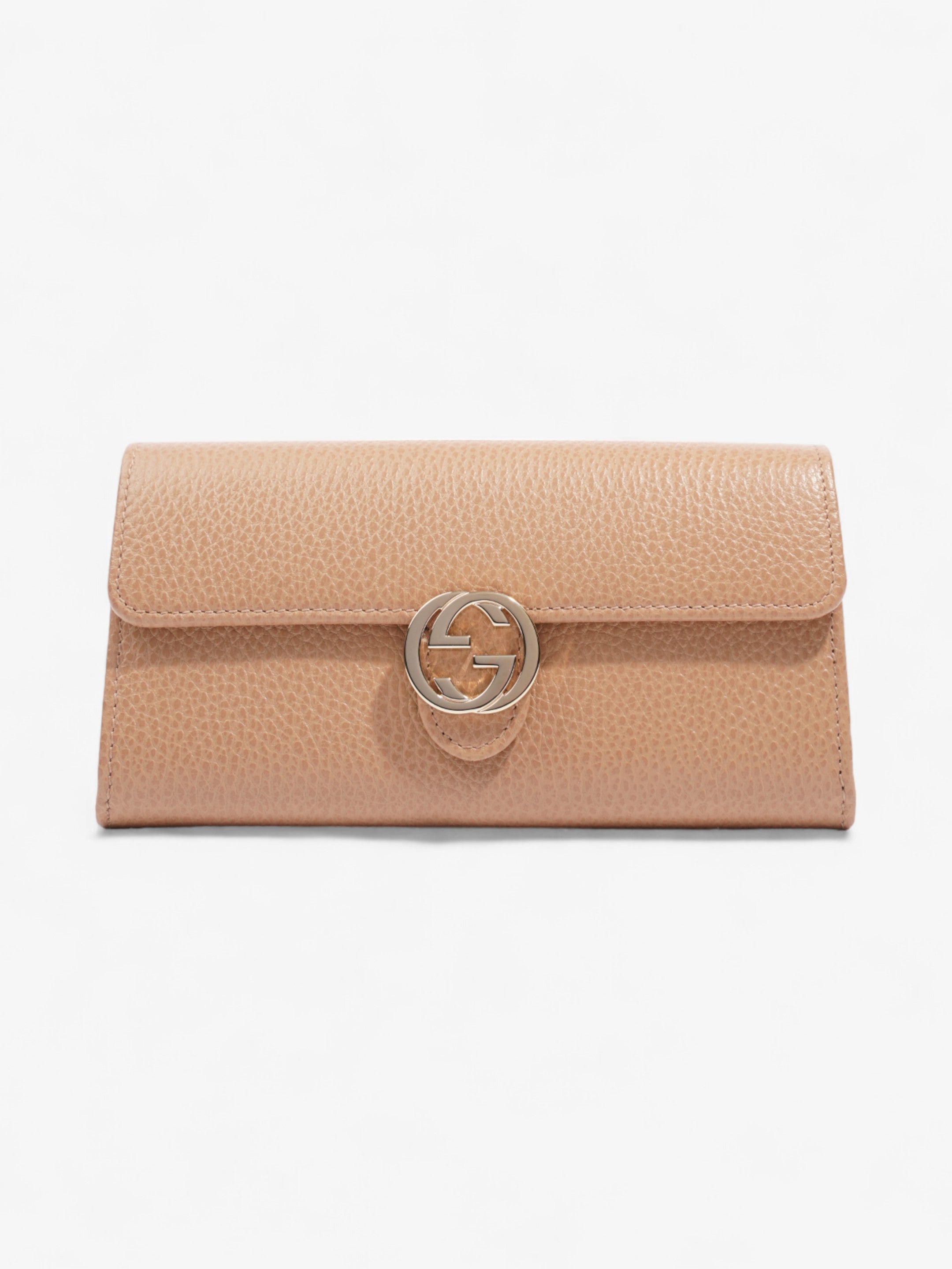 Gucci Interlocking G Continental Wallet Beige Calfskin Leather