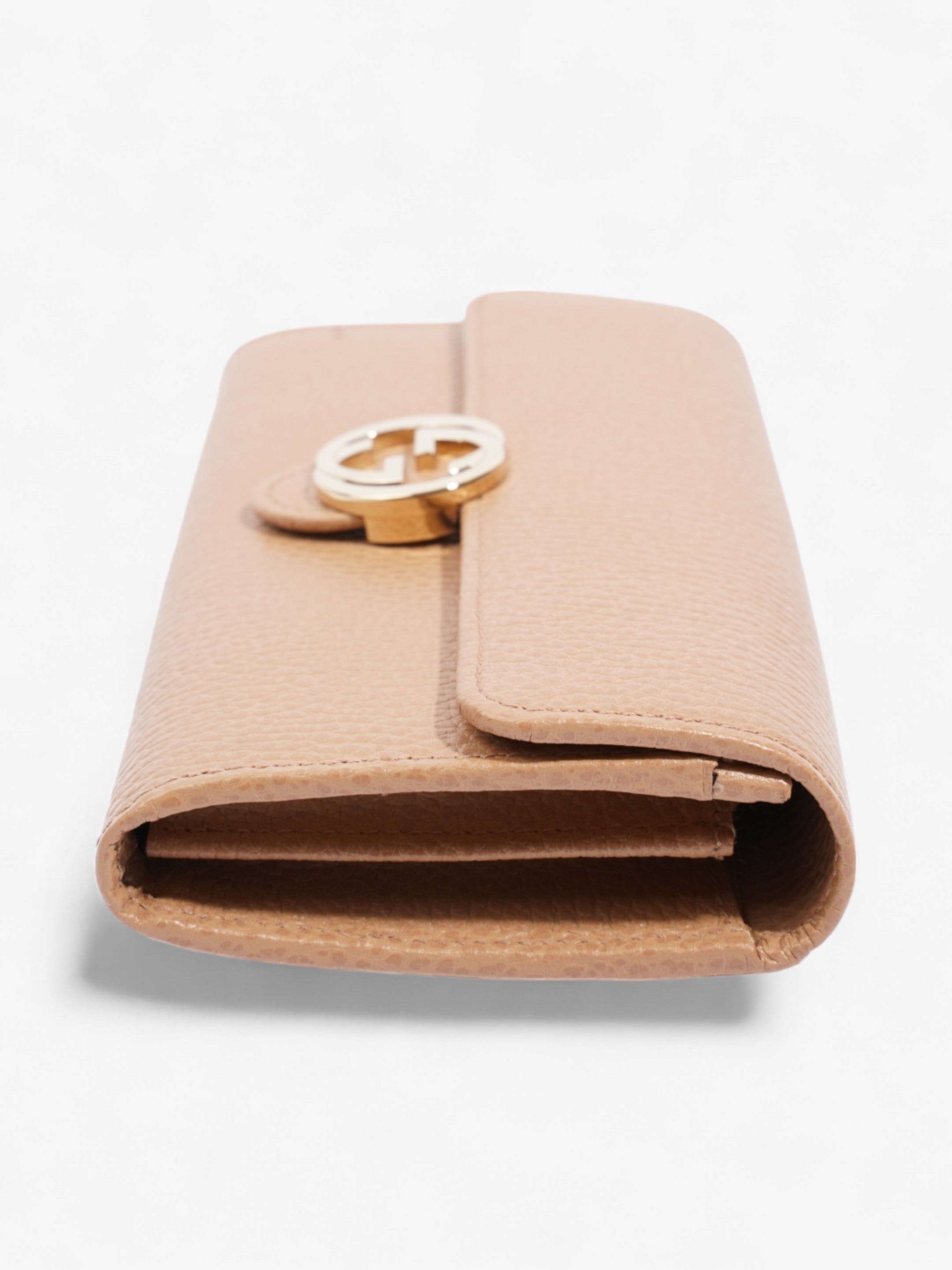 Gucci Interlocking G Continental Wallet Beige Calfskin Leather