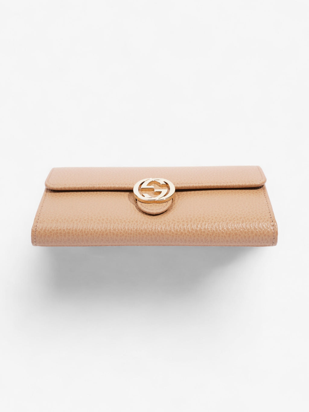 Gucci Interlocking G Continental Wallet Beige Calfskin Leather