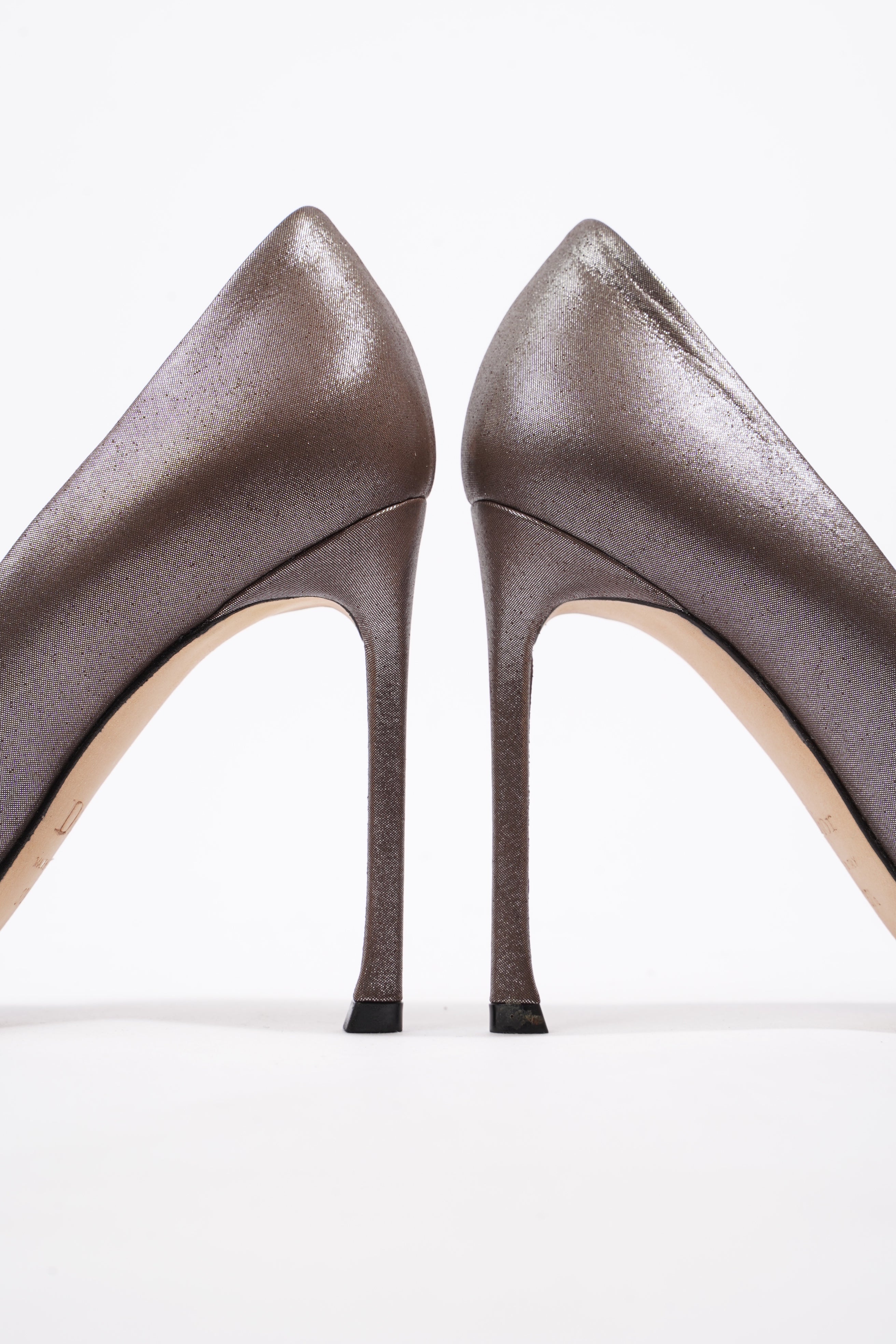 Christian Dior Bronze Heels 100 Bronze Canvas EU 37.5 UK 4.5