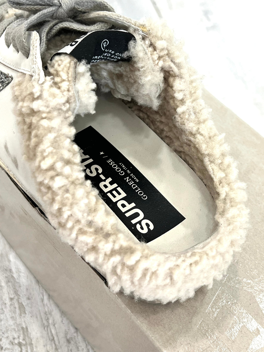 GOLDEN GOOSE SUPER STAR SHEARLING MULE SNEAKERS