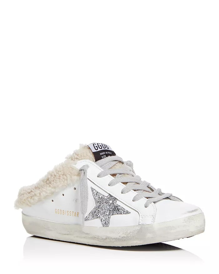 GOLDEN GOOSE SUPER STAR SHEARLING MULE SNEAKERS