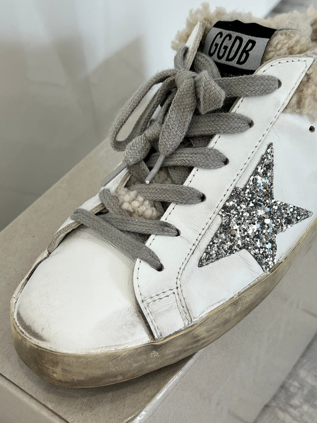GOLDEN GOOSE SUPER STAR SHEARLING MULE SNEAKERS