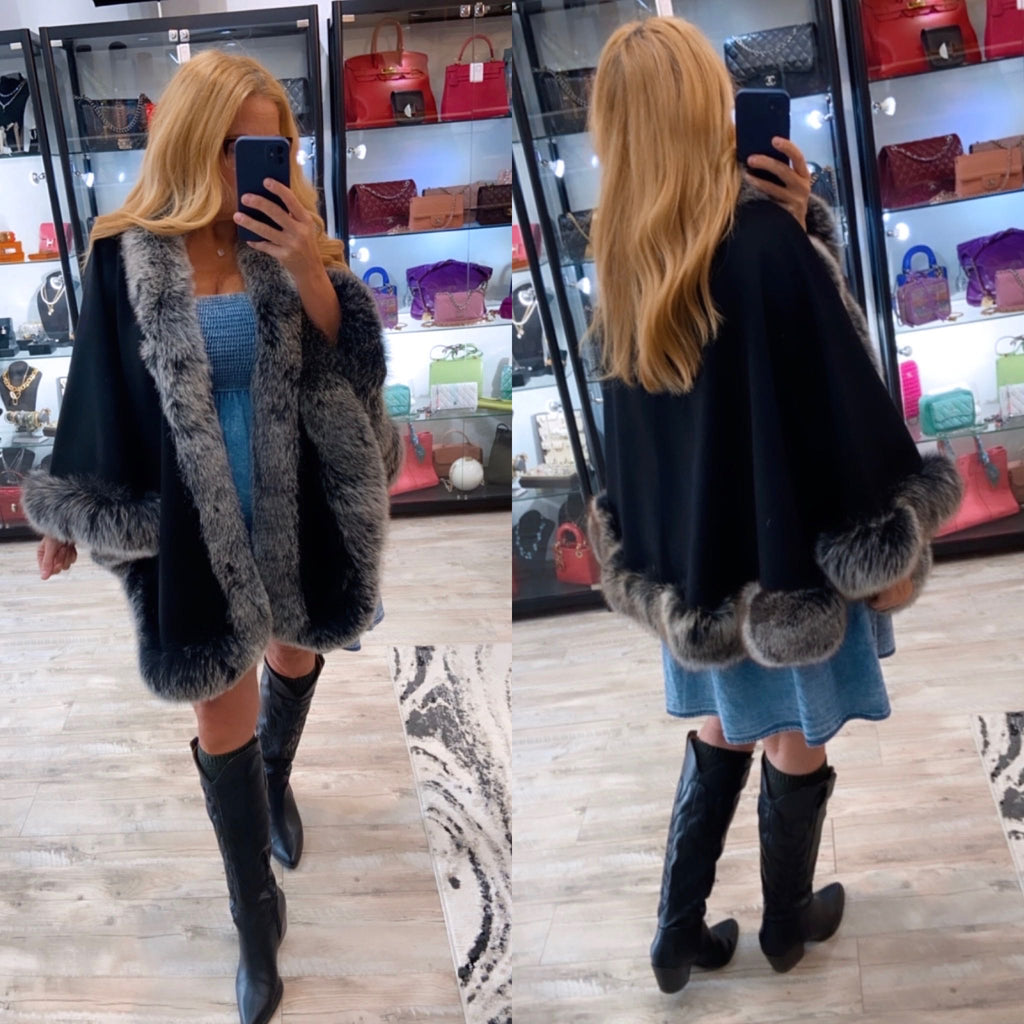 GORSKI WOOL & FOX TRIM CAPELET