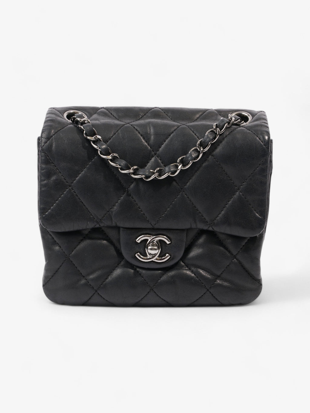 Chanel Classic Square Flap Black Lambskin Leather Mini